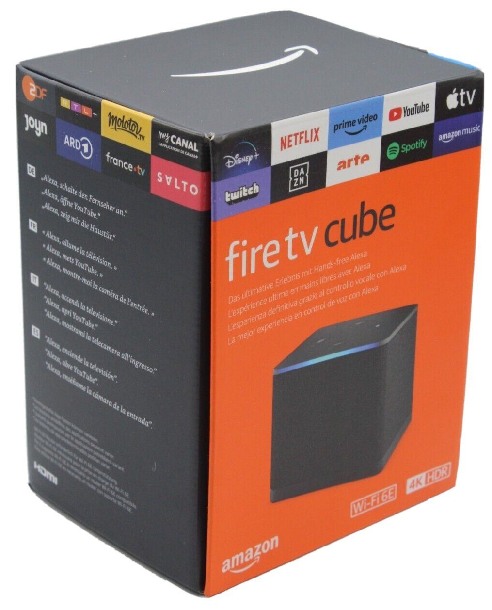 Amazon Streaming-Box Fire TV Cube 3. Generation, (Set, Amazon Alexa), Wi-Fi 6E 4k Ultra HD Netflix, Amazon Prime, Disney Mikrofon-aus-Taste