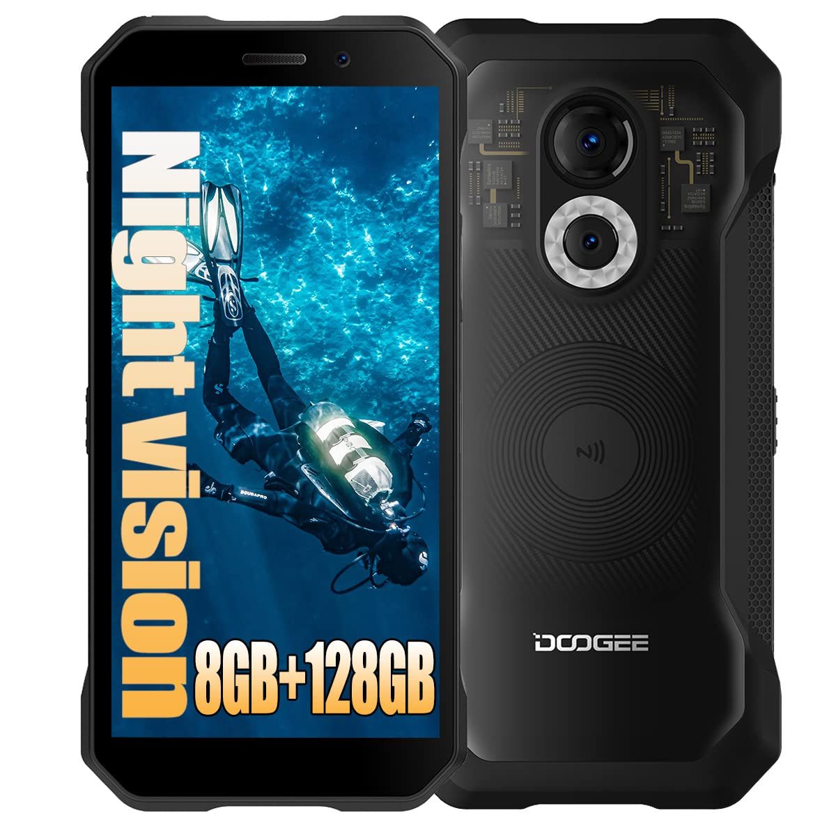 DOOGEE DOOGEE S61 PRO 4G Infrarot-Nachtsicht Smartphone, 8 GB + 128 GB Handy (6 Zoll, 128 GB Speicherplatz, Zwei Jahre Garantie)
