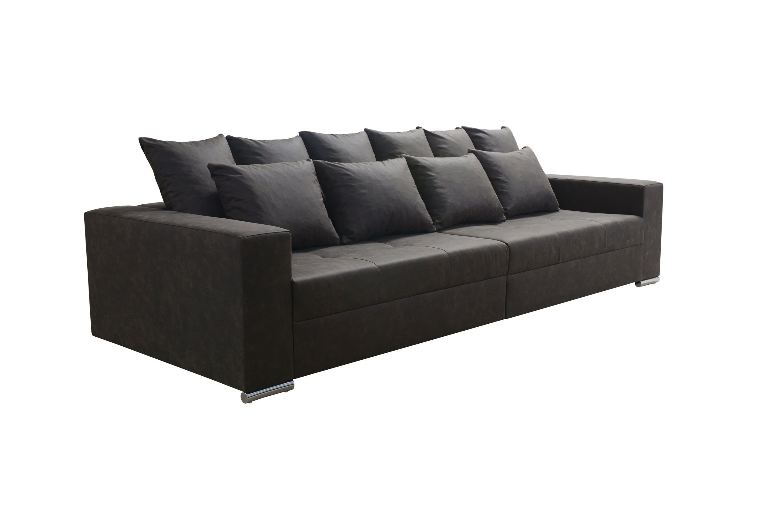 Modernes Couch Wohnlandschaft Küchen-Preisbombe Big Imitation, Sofa Jumbo Sofa 4 Grau Sofa - Leder