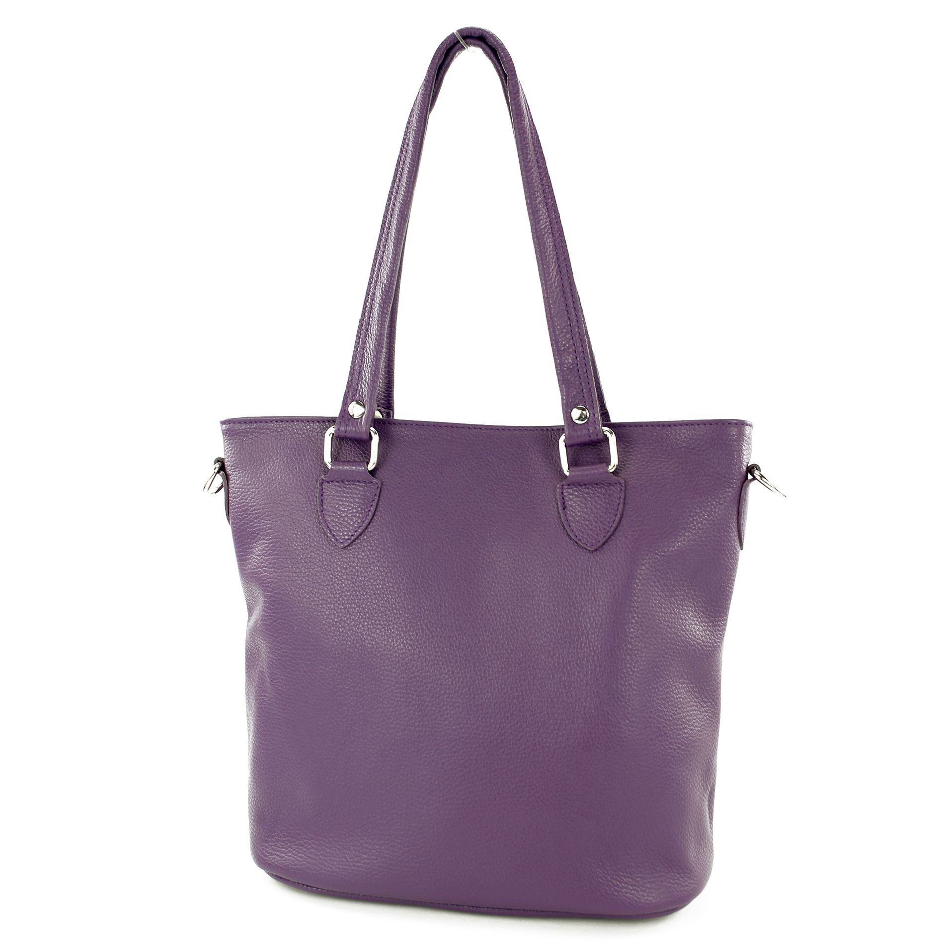 modamoda de T215, Handmade Italy Echtleder in Schultertasche Purple