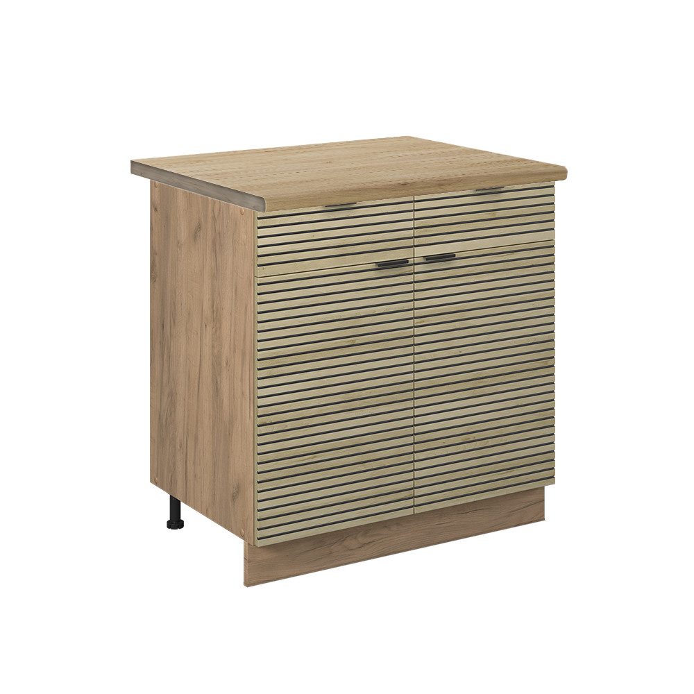 Vicco Unterschrank Fame-Line, Eiche Paneel/Goldkraft Eiche, günstig online kaufen