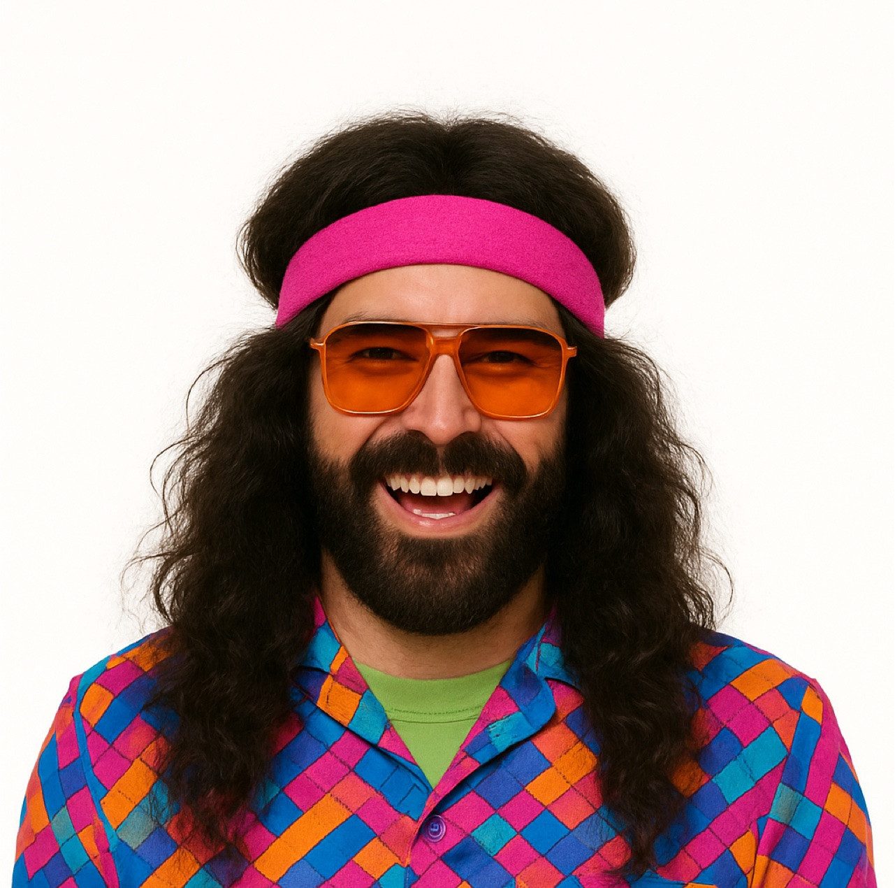 TK Gruppe Kostüm Lockenperücke mit langen Haaren – Voluminöse Langhaarperücke Fasching