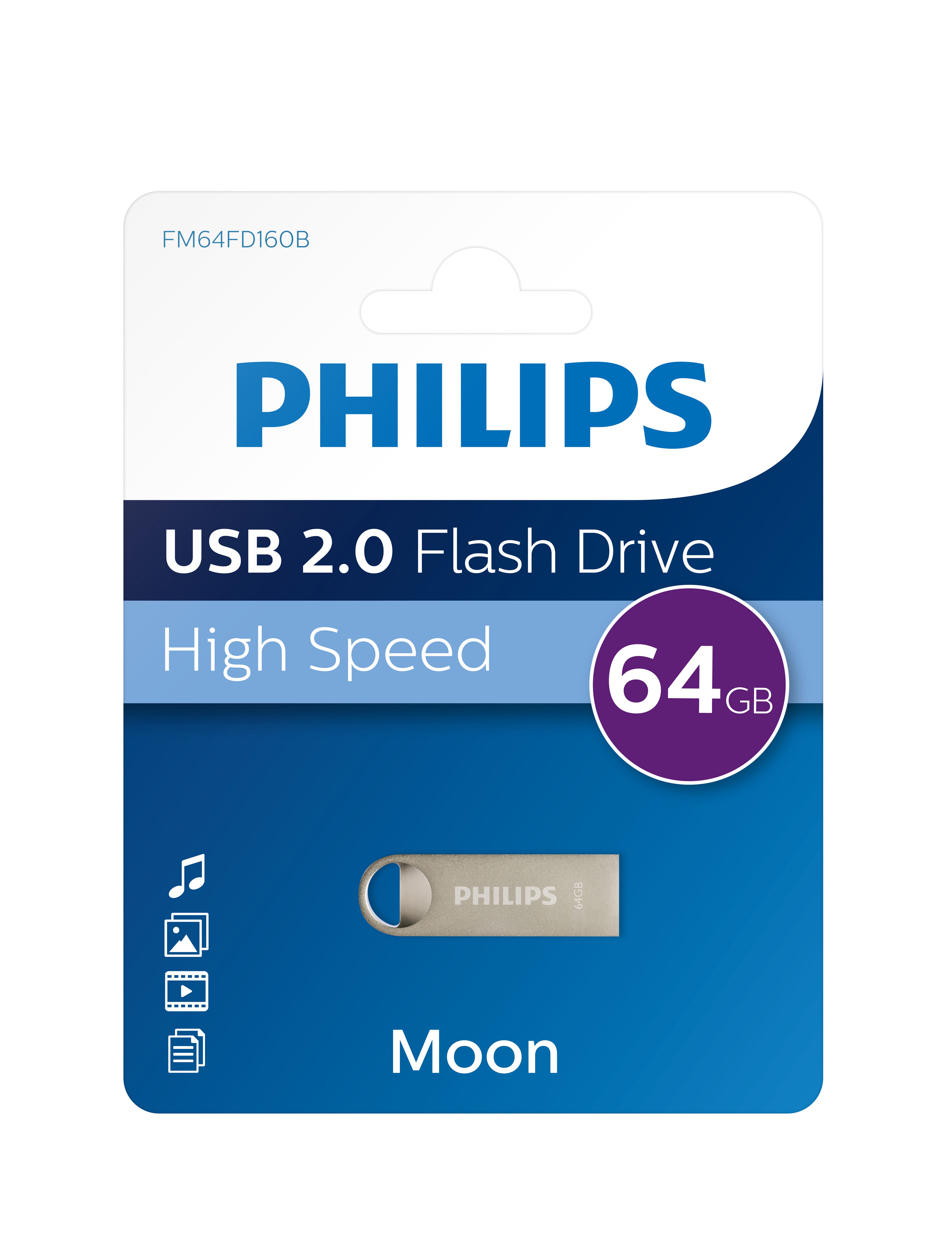 Philips Philips USB Stick 2.0 Moon Vintage 64 GB USB-Stick (USB USB 2.0)