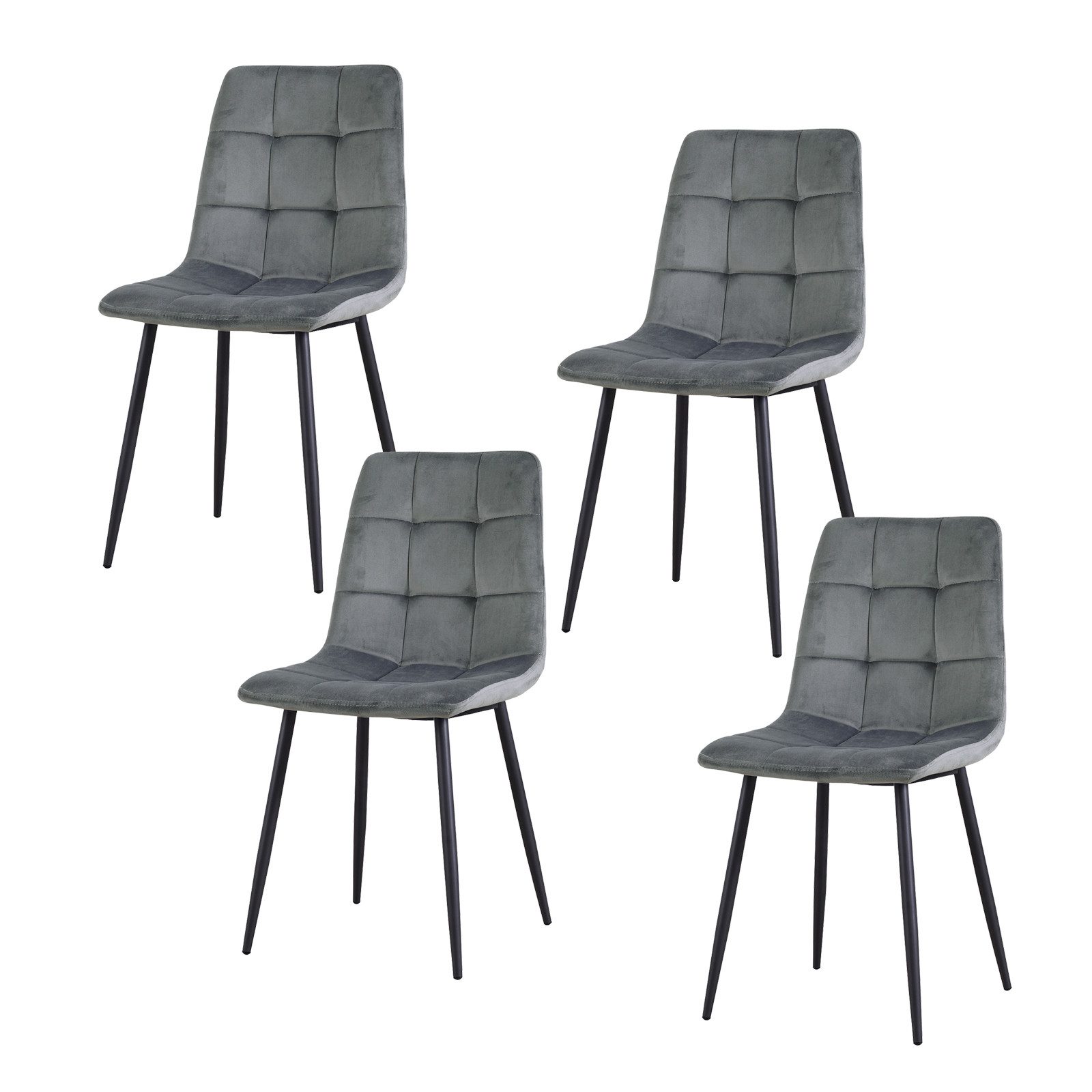 HTI-Living Esszimmerstuhl Stuhl Mesa Velvet Grau (Set, 4 St), Esszimmerstuh günstig online kaufen