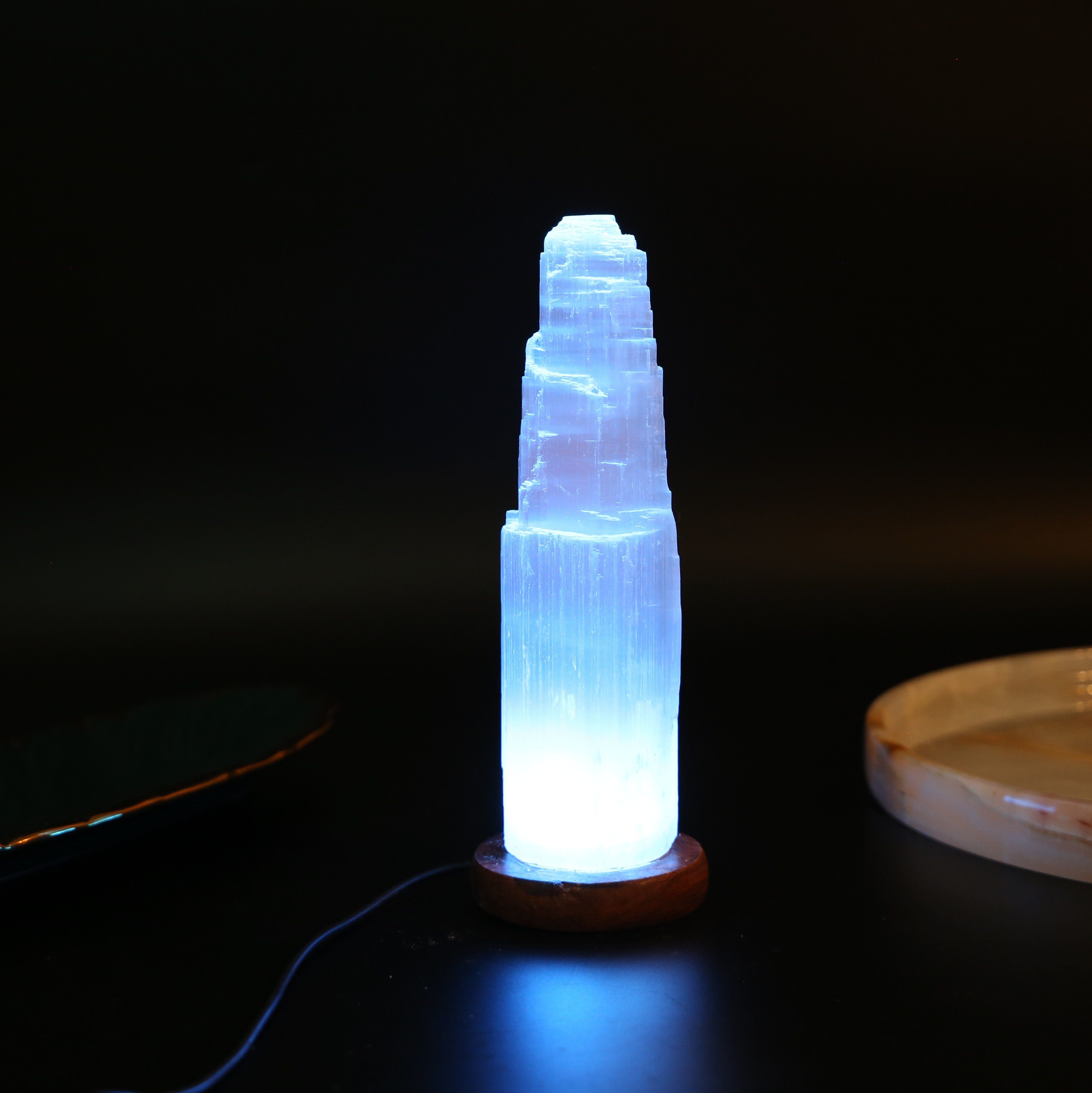 LED LED lampe LED USB Kristall Nachttischlampe Tischlampe Selenit Beleuchtung, IhrHauz Farbwechsel