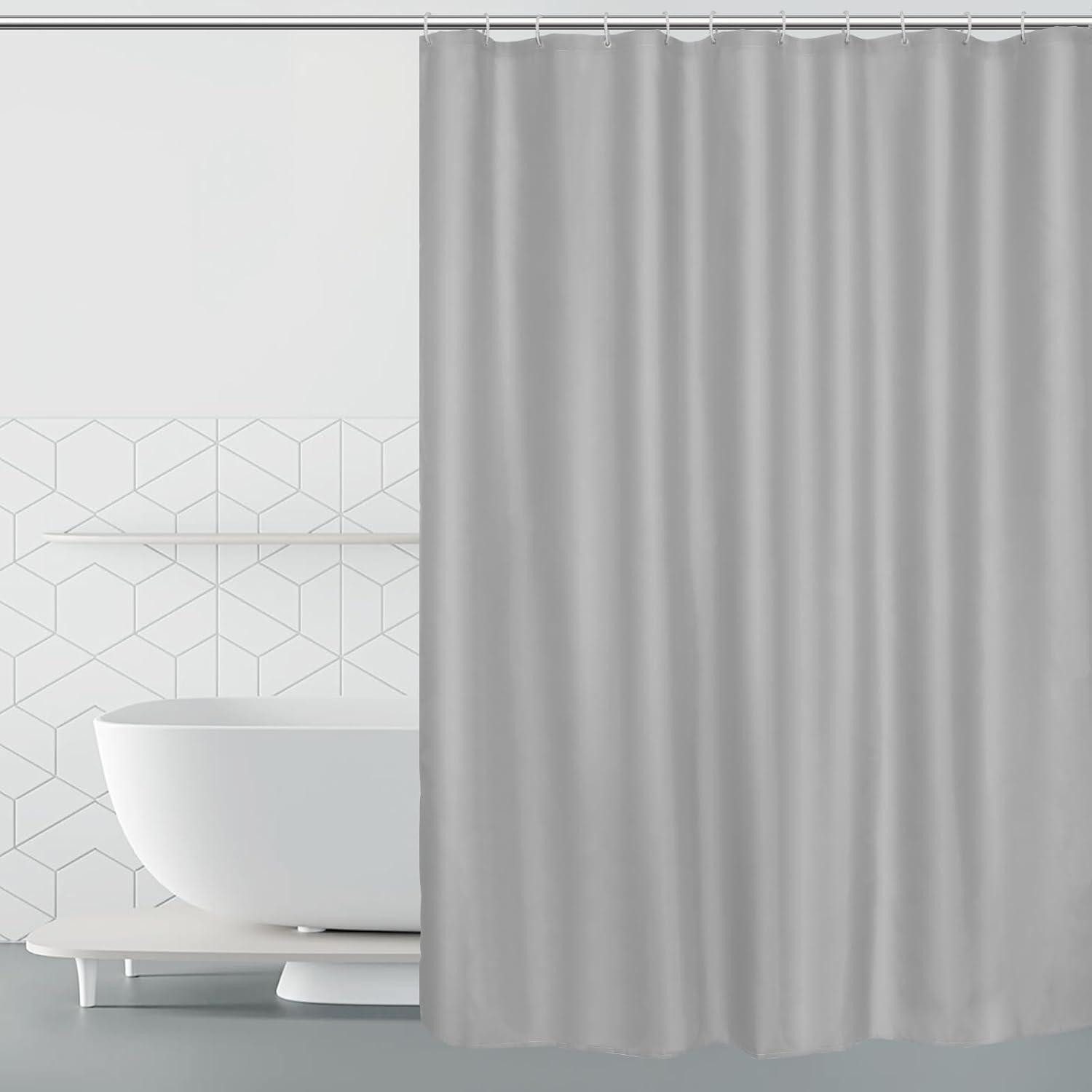 LuxusKollektion Duschvorhang Duschvorhang 180x200cm wasserdicht 12 Ringe weiß Hellgrau Breite 180 cm