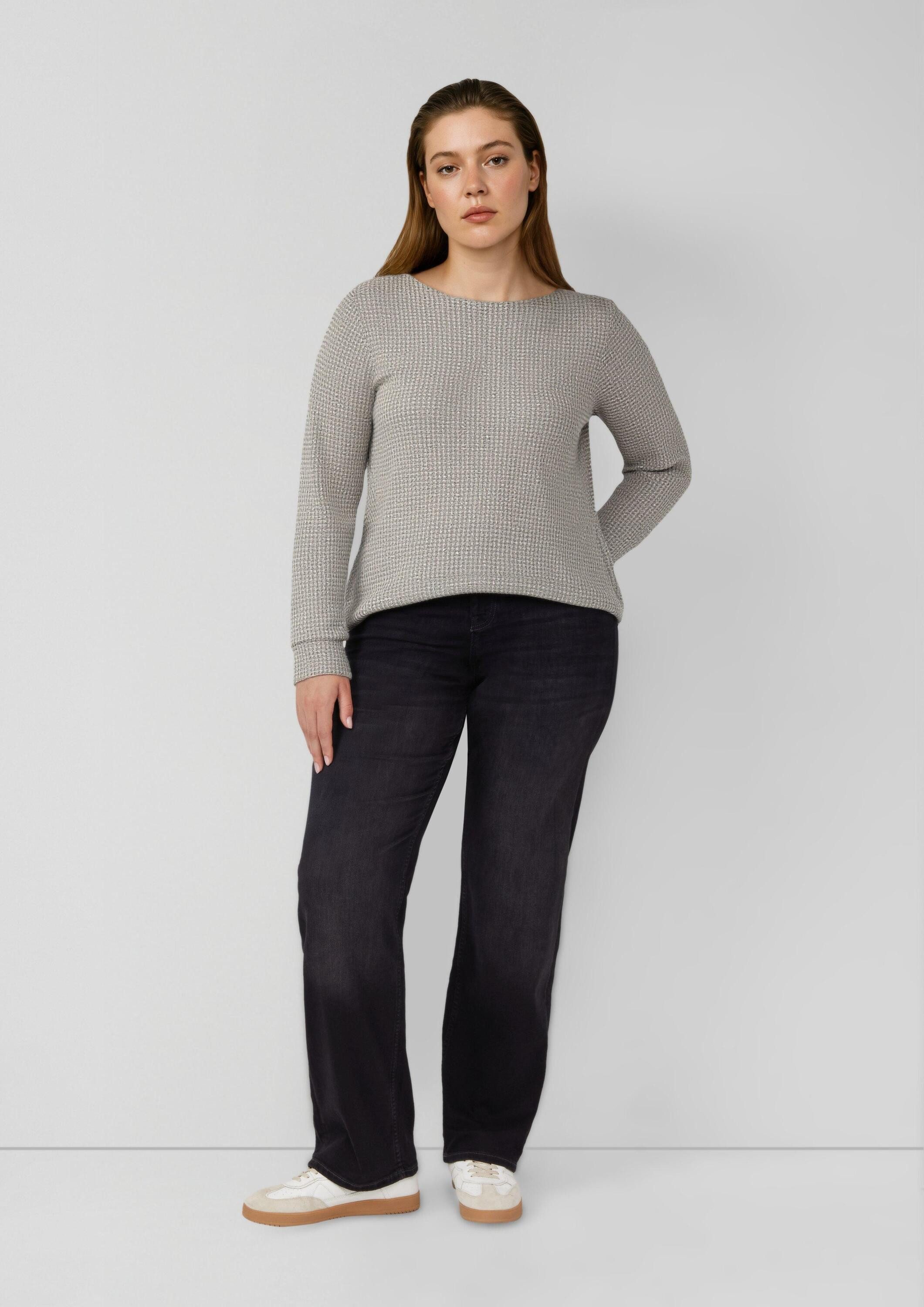 s.Oliver Langarmshirt T-Shirt Relaxed Fit Shirt mit langen Ärmeln und U-Bootausschnitt