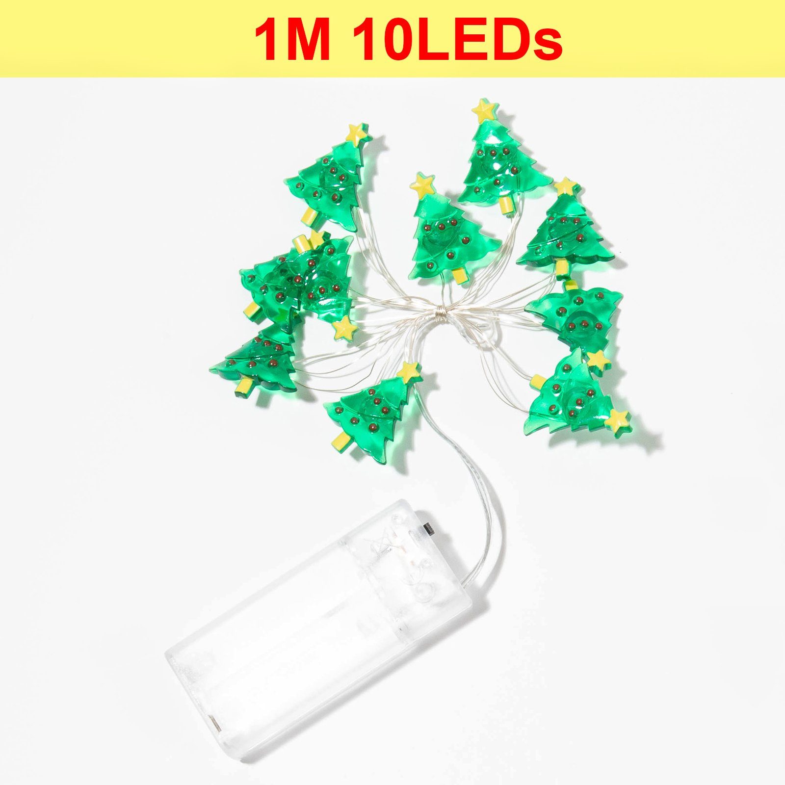 Rosnek LED-Lichterkette 1/2M, für Party, Kupferdraht, Schlafzimmer Deko Weihnachtsmotiv, Restaurant Weihnachtsbaum batterie