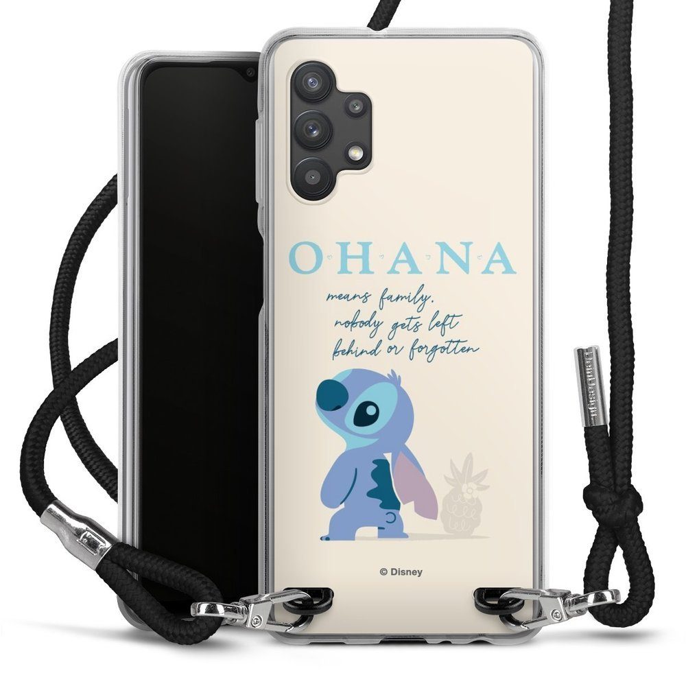 DeinDesign Handyhülle Lilo & Stitch Offizielles Lizenzprodukt Disney Ohana  Stitch, Samsung Galaxy A32 5G Handykette Hülle mit Band Case zum Umhängen