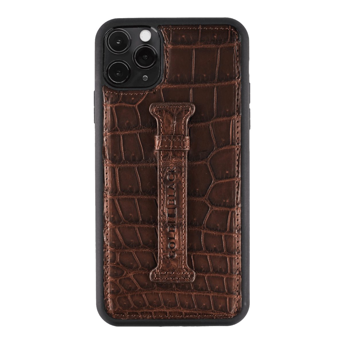 GOLDBLACK Handyhülle GOLDBLACK iPhone 11 Pro Max Lederhülle mit Fingerschlaufe