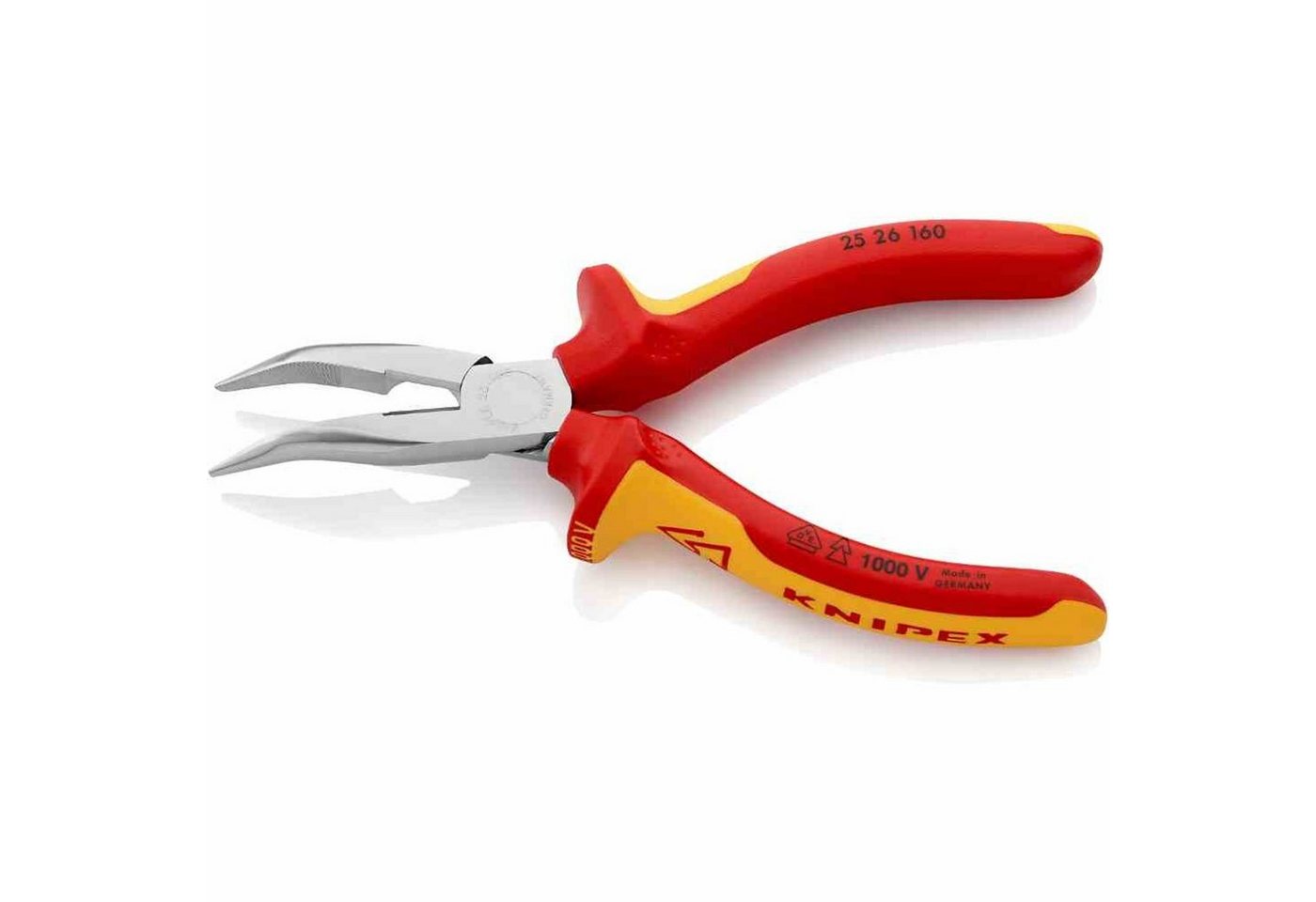 Thumbnail - Knipex Flachzange Telefonzange, 160mm, gebogen, Schutzisoliert 1000V, 2-Komponenten, VDE