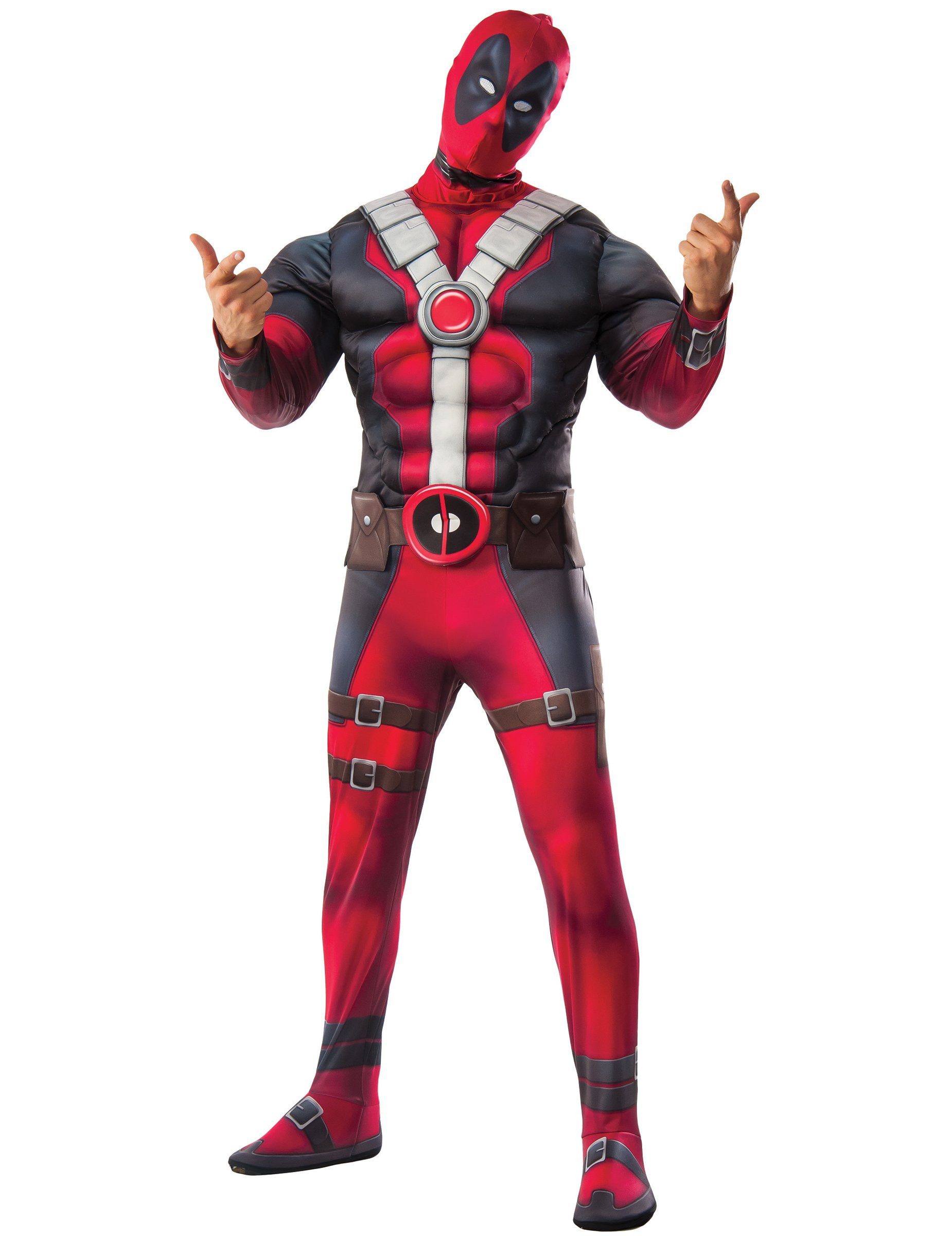 Kostüm Deadpool-Kostüm Marvel-Linzenzartikel rot-schwarz