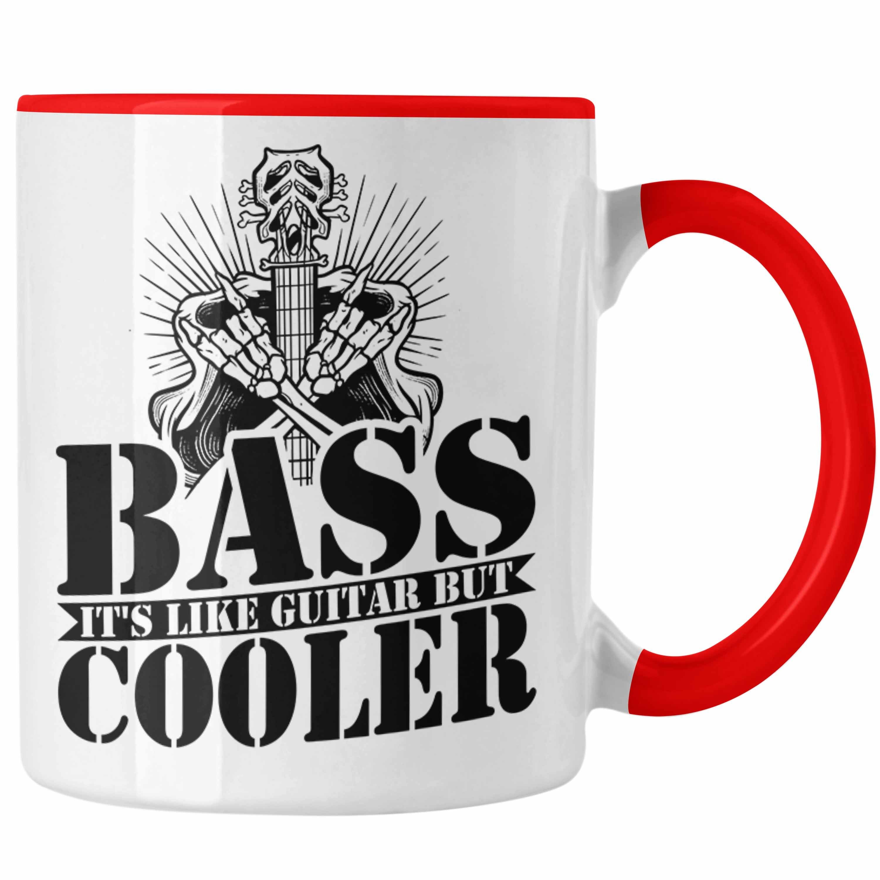 Trendation Tasse Bassist Tasse Geschenk Bass-Spieler Geschenkidee Kaffee-Becher Bass It Rot | Teetassen