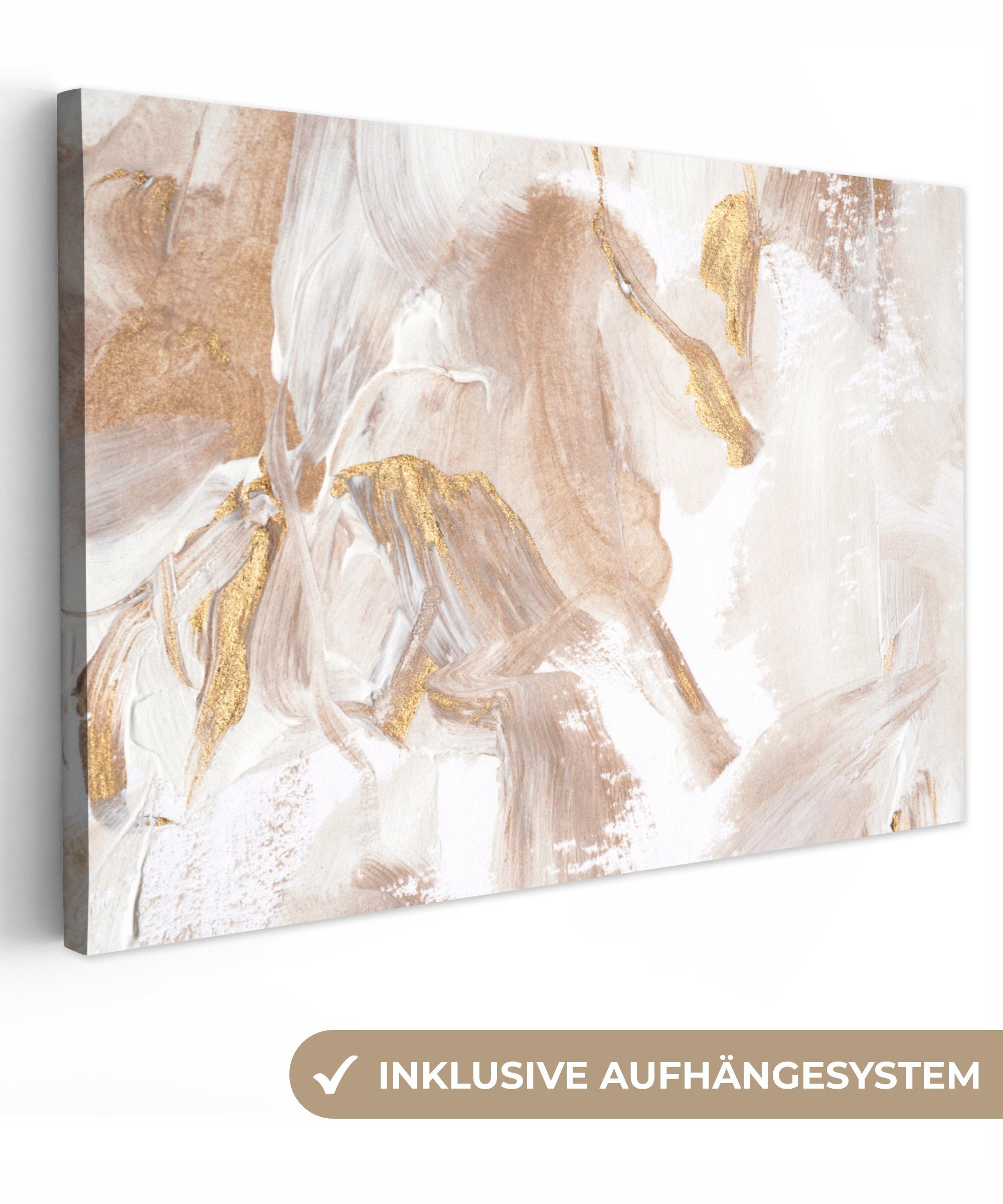 OneMillionCanvasses® Leinwandbild Farbe - Weiß - Abstrakt, Fotodruck (1 St) günstig online kaufen