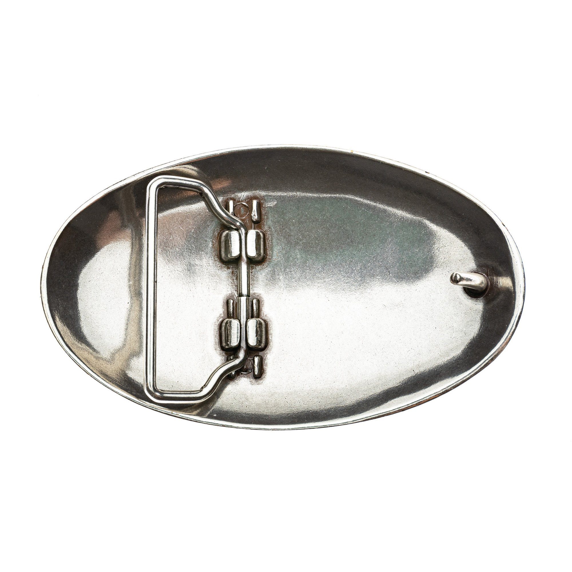 Cassandra Accessoires Gürtelschnalle Wechselschnalle Gürtelschließe Buckle "Oval" mit Rauten-Optik - 40mm