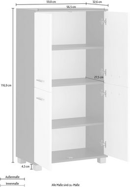 Schildmeyer Midischrank »Lagona« Breite 59,8 cm, Metallgriffe, verstellbare Einlegeböden, 4 Türen