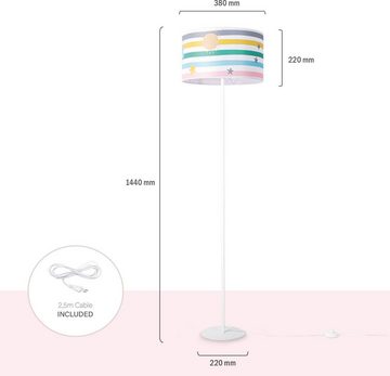 Paco Home Stehlampe Tweet 462, ohne Leuchtmittel, Kinderlampe Kinderzimmer Streifen Regenbogen Hell Bunt Pastell E27