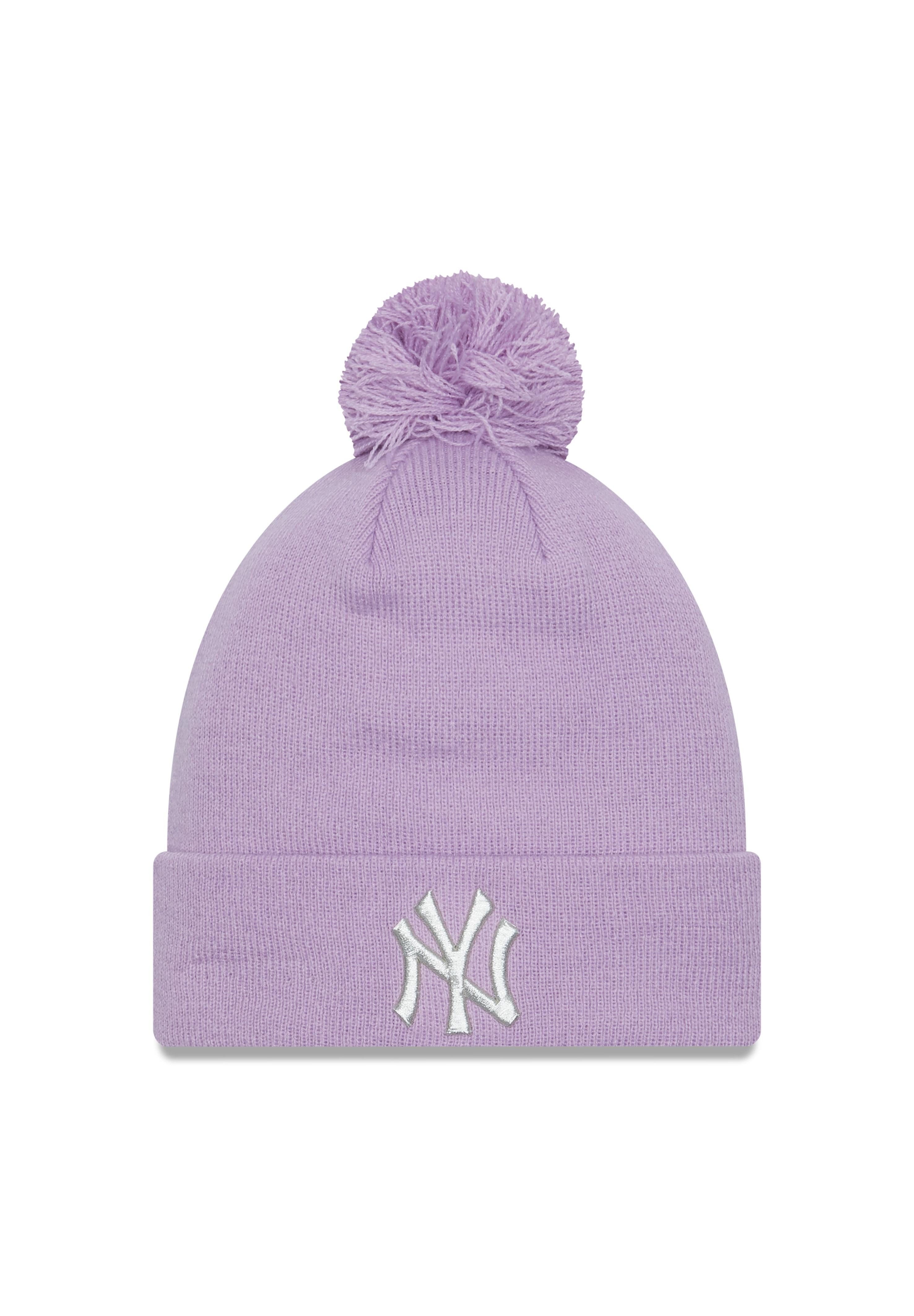 Bommelmütze New York Yankees Purple MLB Metallic Pom Women Beanie New Era
