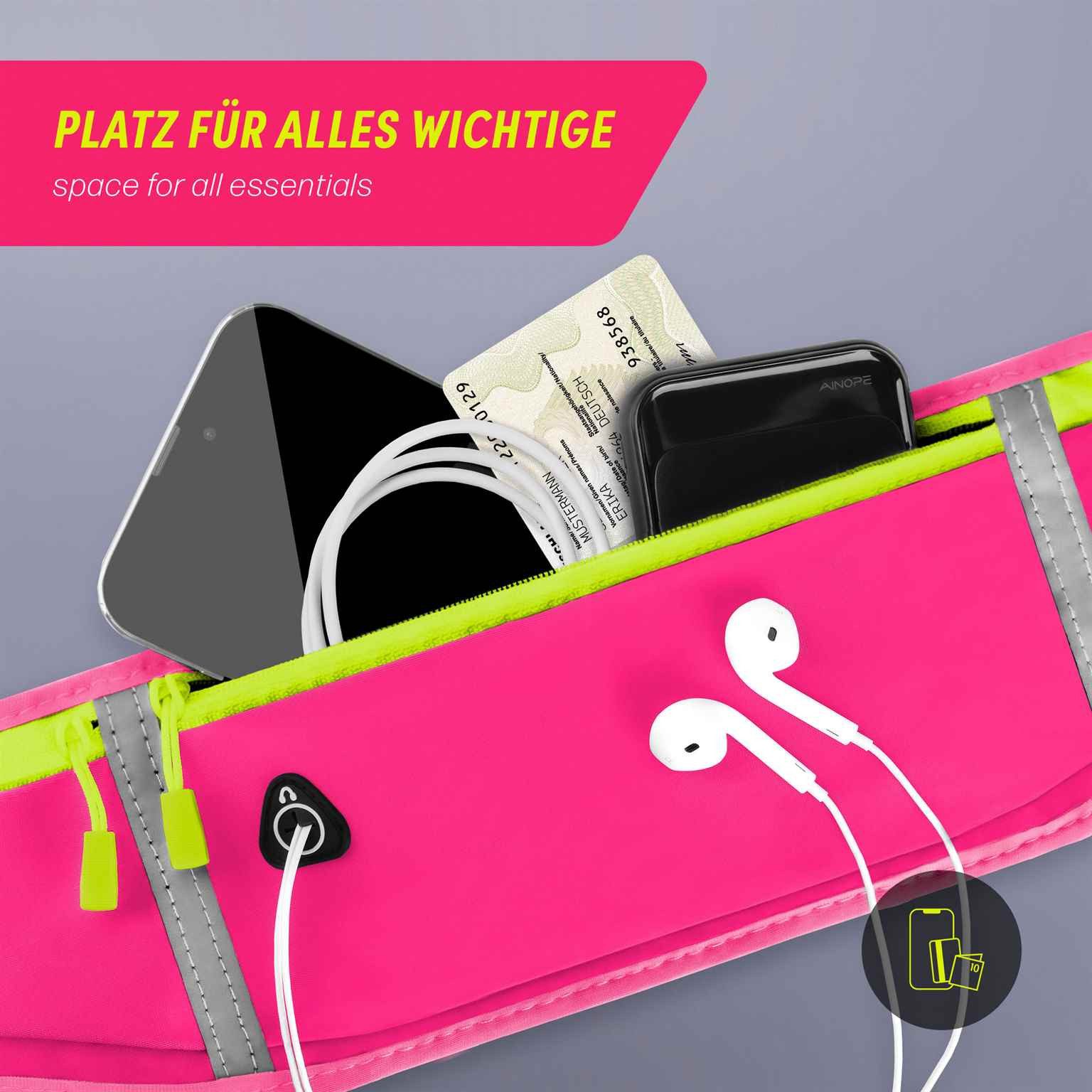 ONEFLOW Laufgürtel für Google Pixel 7 Lauftasche ActivePro Belt Pink Sport Handytasche zum Joggen Damen Herren Bauchtasche Handy Running