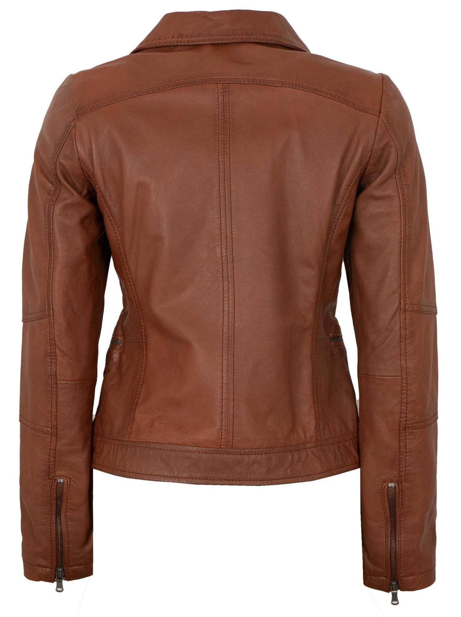 7eleven Lederjacke Modena 7eleven - Damen Lederjacke Lammnappa tobacco
