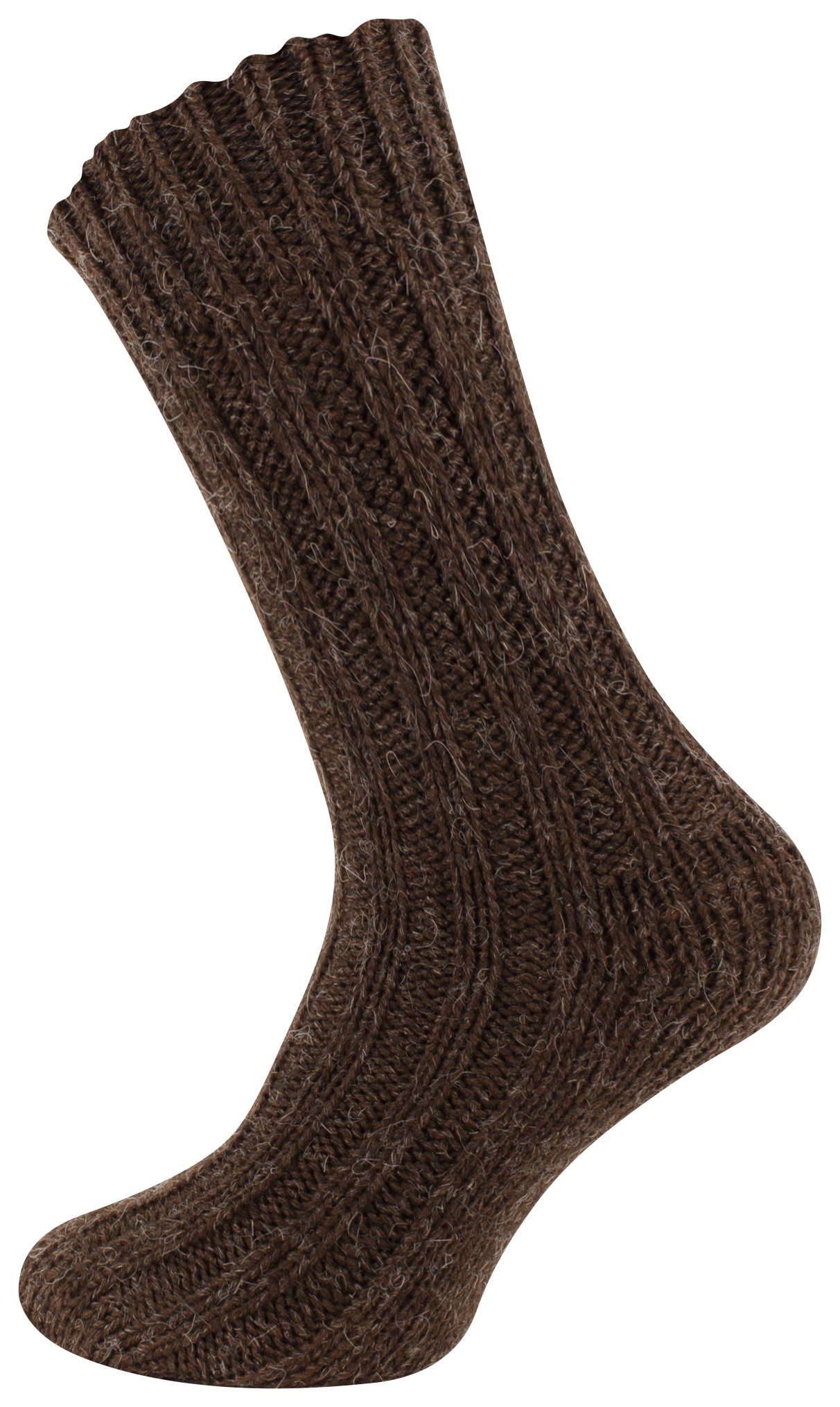Unisex Cotton (4-Paar) und Braun gefärbt vorgewaschen Socken ökologisch Alpakasocken Prime®