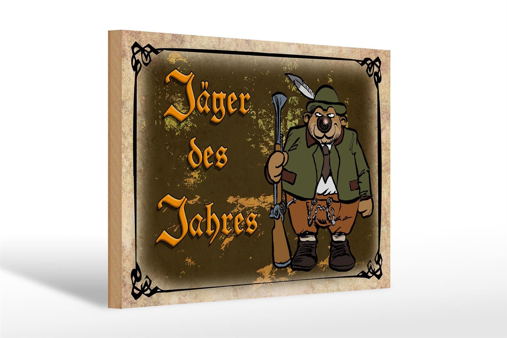Femer GmbH Holzbild Jagd 30x20cm Jäger des Jahres Abenteuer, Camping Sport Hobby Freizeit (1 St), Glatte Holzfaserplatte (MDF), vorn beschichtet