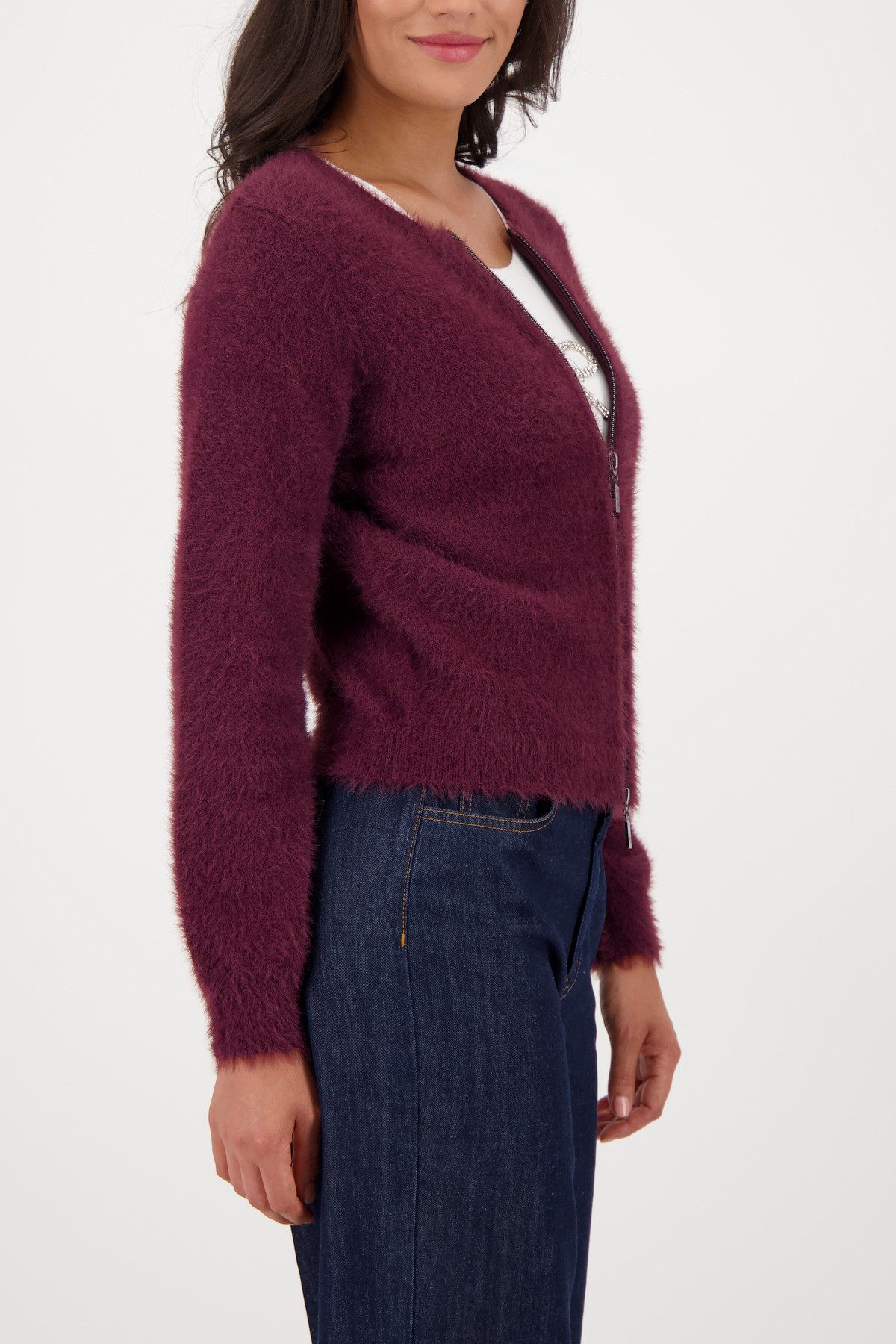 Monari Strickjacke Jacke Strickjacke Plüsch Regular fit mit Rundhalsausschn günstig online kaufen