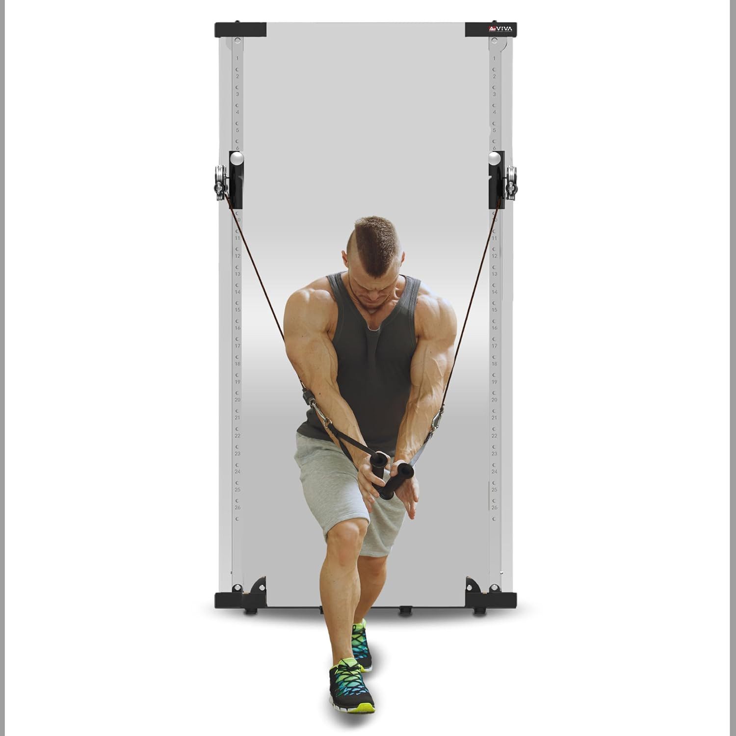 AsVIVA Kraftstation MG9 Kabelzugstation für effektives Ganzkörpertraining, Duale Trainingsmöglichkeit, Super slim mit nur 16,5 cm Tiefe