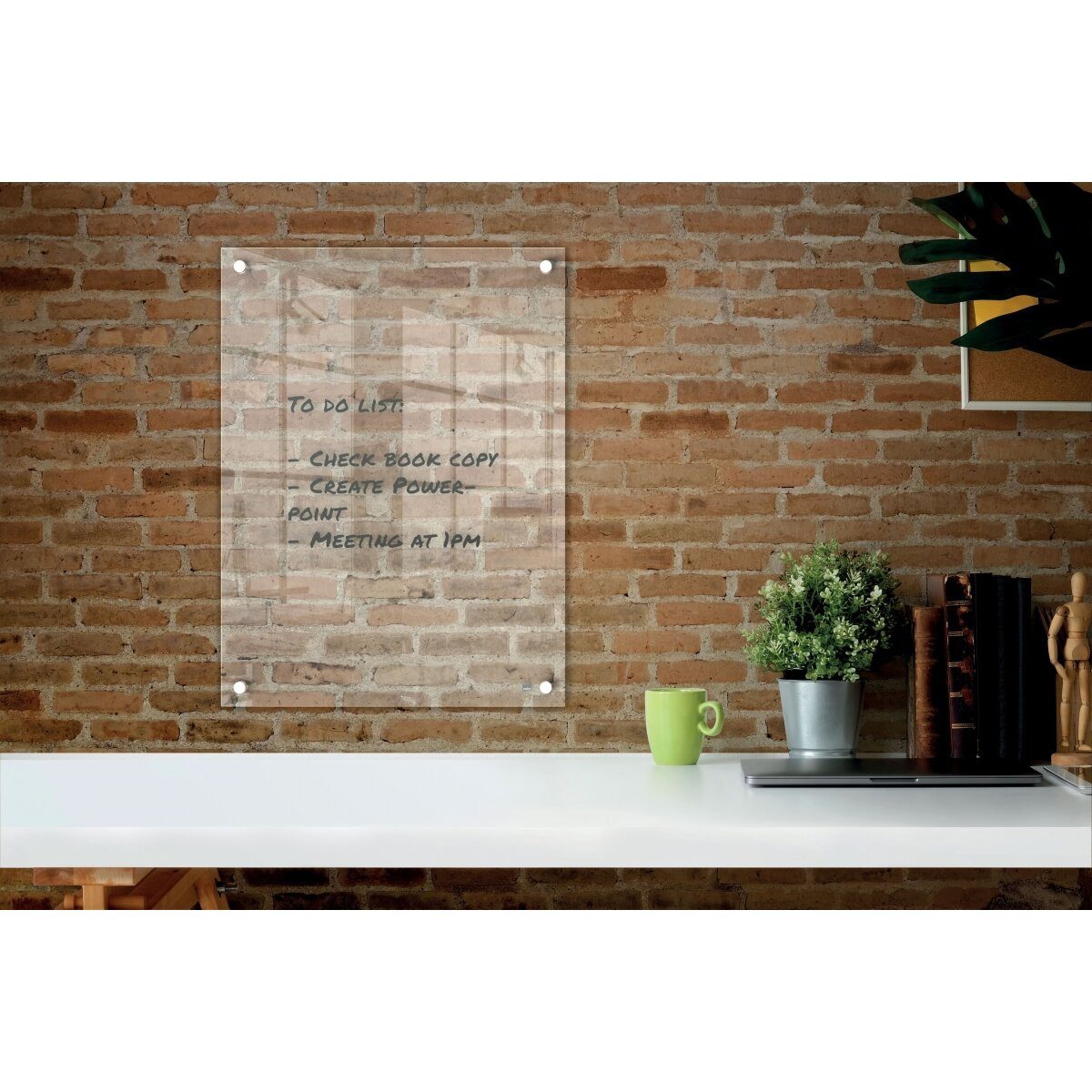 NOBO Magnettafel Whiteboard Wandmontage Acryl 450x600mm glasklar