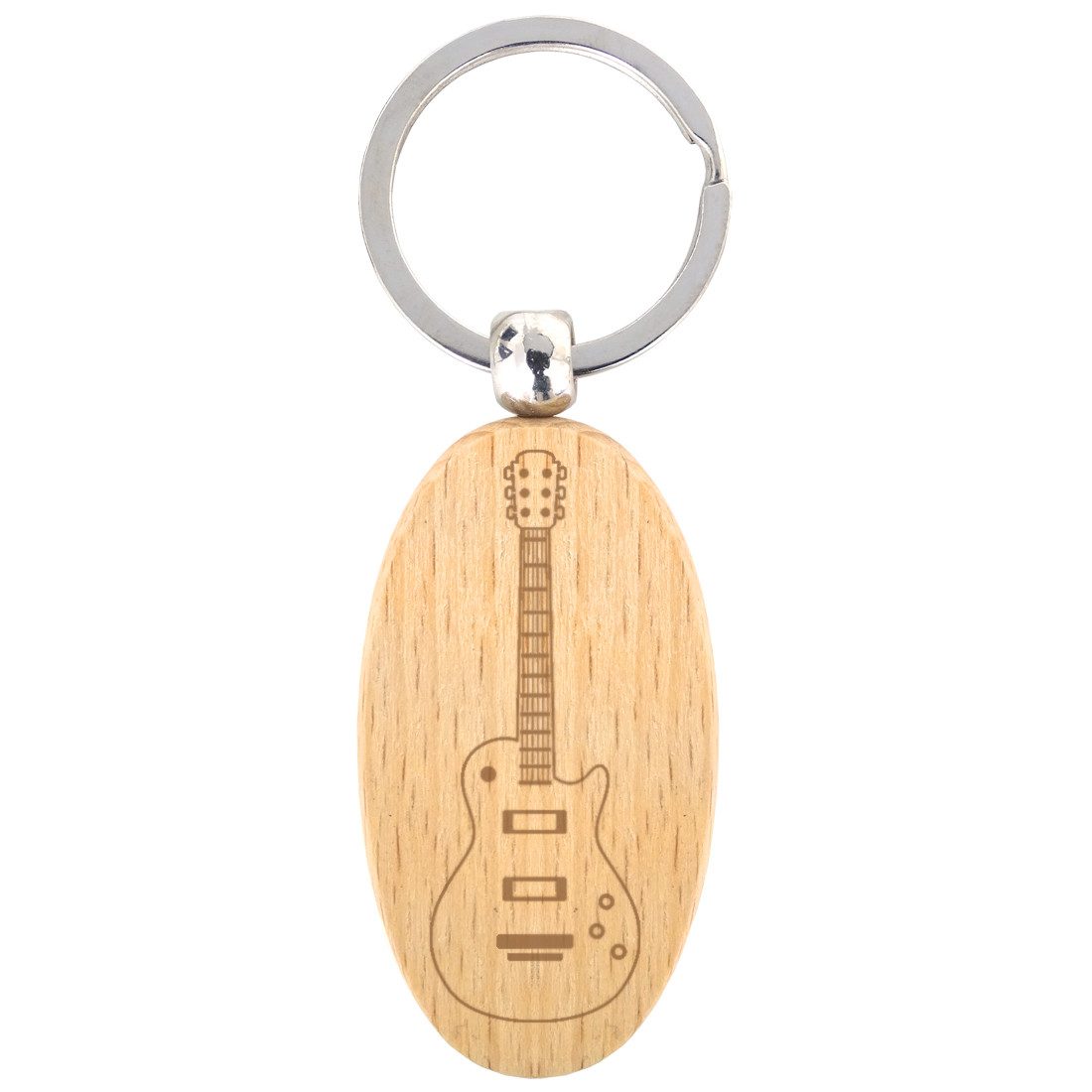 keepdrum Schlüsselanhänger keepdrum Schlüsselanhänger Oval mit E-Gitarre Motiv (Schlüsselanhänger mit Motiv, 1-tlg., Schlüsselanhänger)