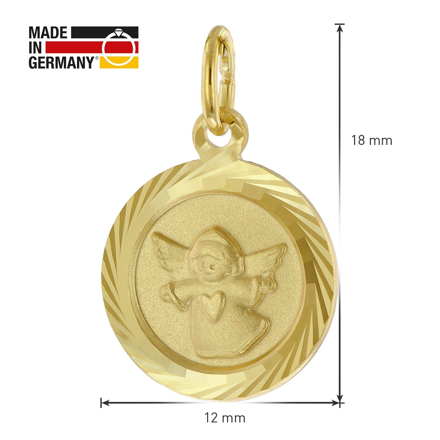 trendor Kette mit Schutzengel mit vergoldeter Silber- Anhänger Gold 333 Anhänger