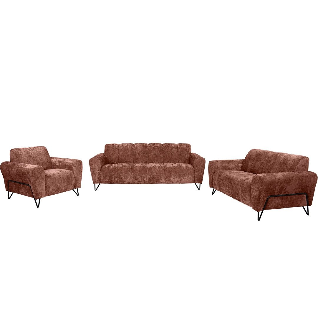 Beautysofa Polstergarnitur mit Metallbeine in schwarzer günstig online kaufen
