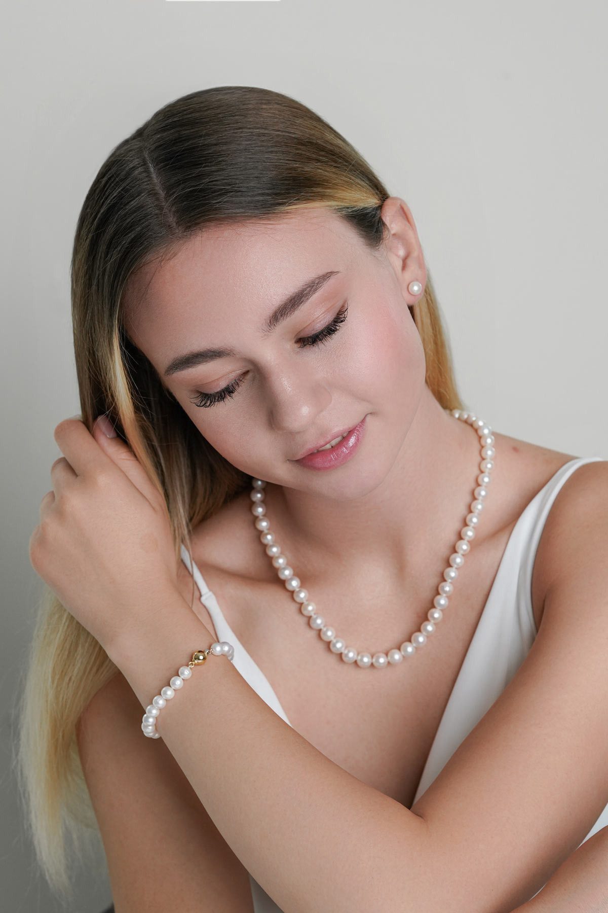 Gaura Pearls Perlenkette weiß, klassisch, 50 günstig online kaufen