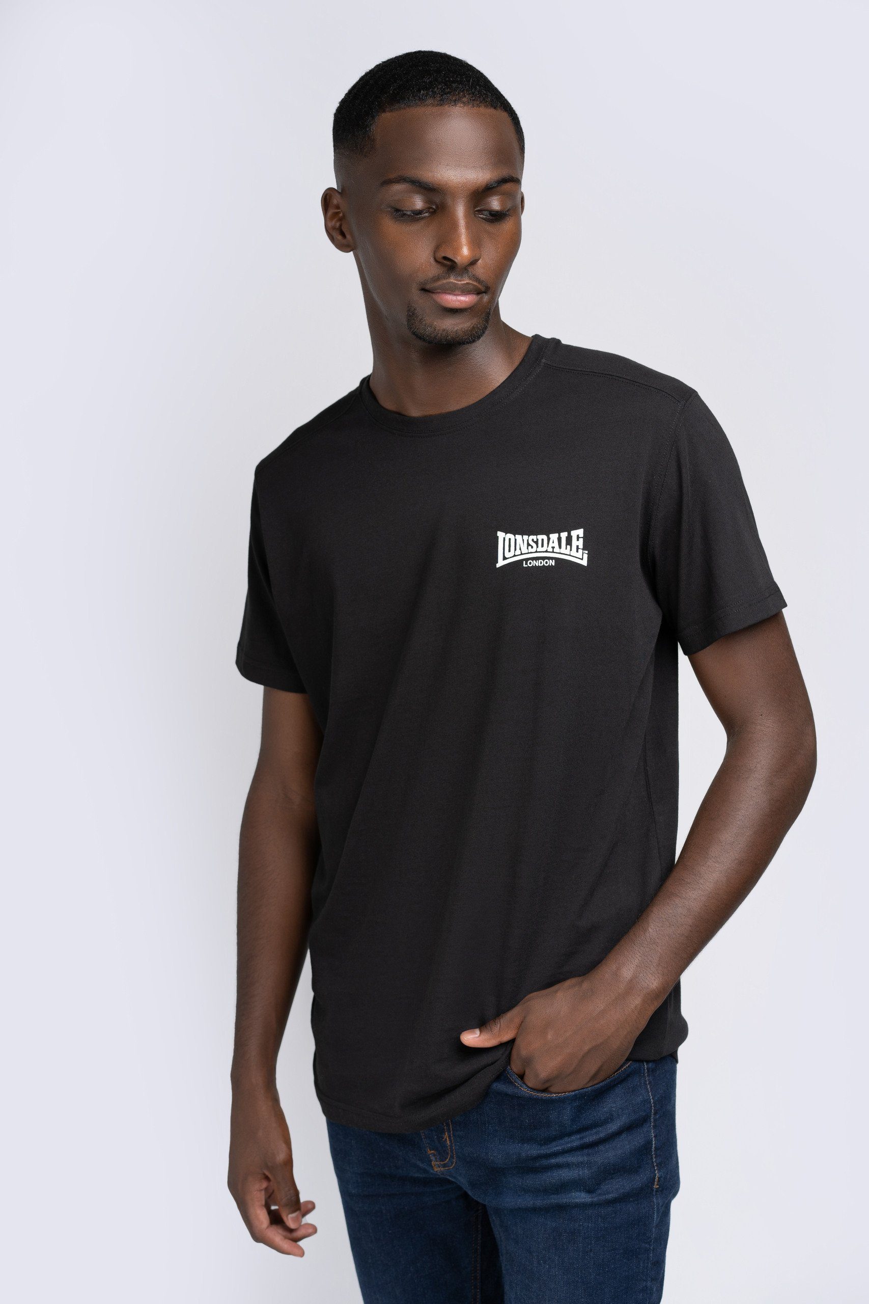 Lonsdale Black T-Shirt ELMDON