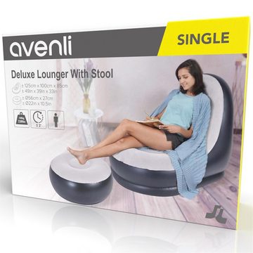 Avenli Luftsessel Aufblasbarer Sessel, (Aufblasbarer Lounge Sessel mit Hocker), Luftsitz für Kinder und Erwachsene
