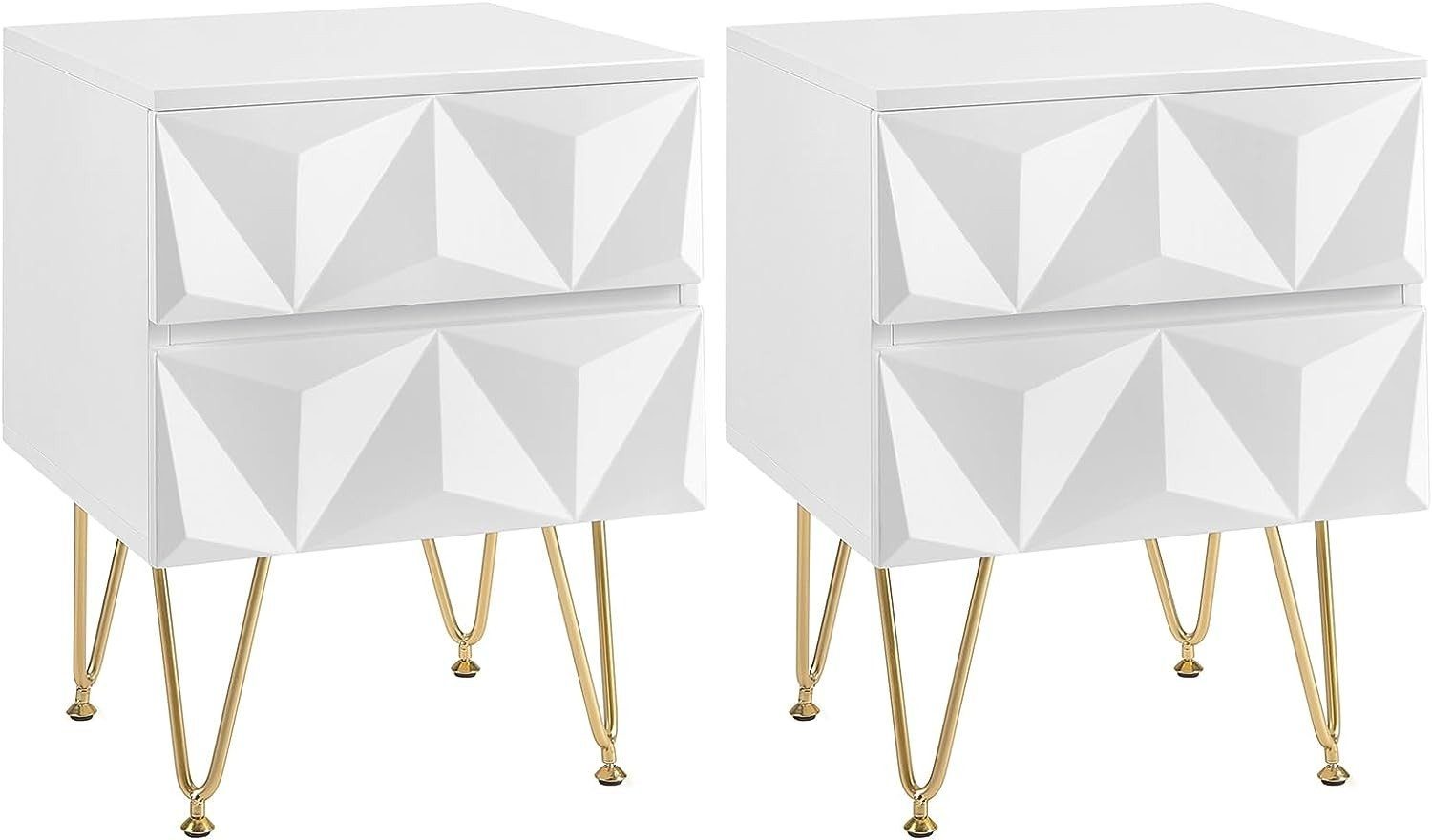 EUGAD Nachttisch (2-St., 2er Set), Nachtschrank mit 2 Schubladen günstig online kaufen