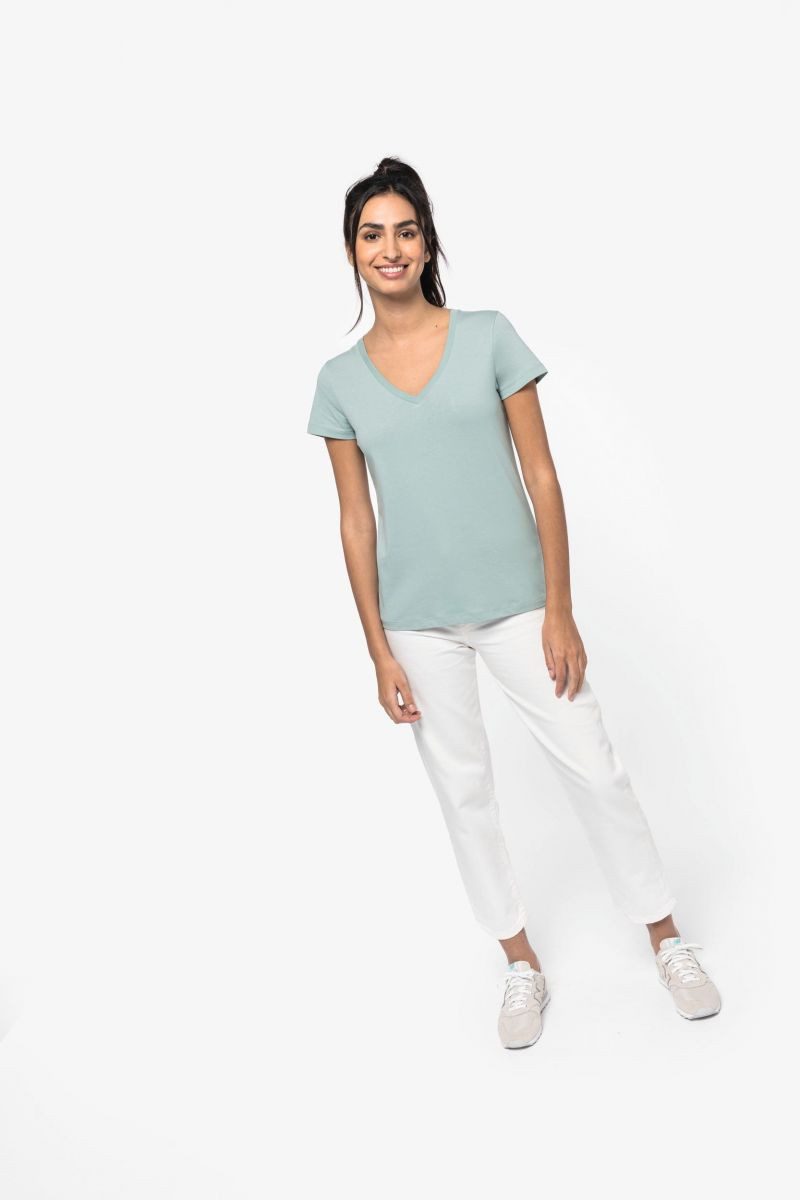 Native Spirit V-Shirt Damen Umweltfreundliches T-Shirt mit V-Ausschnitt