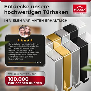 MDCASA Türhaken Türhaken Innenseite, Innentüren Rückseite, Zimmertüren Innenseite, (Set, 4 Stück), speziell für die Tür Rückseite