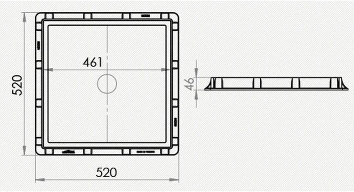 Uzman Erdschacht Schachtabdeckung Reivionsschacht 50x50cm Schachtdeckel Garten Boden, 1-St., Tragkraft 15kN / 1,5 Tonnen