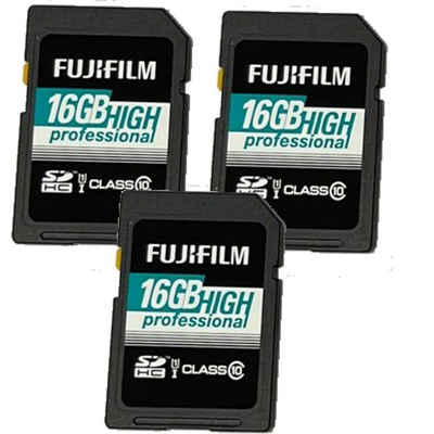 1A PHOTO PORST »3 x Fujifilm 16 GB SD Karte« Speicherkarte (16 GB GB)