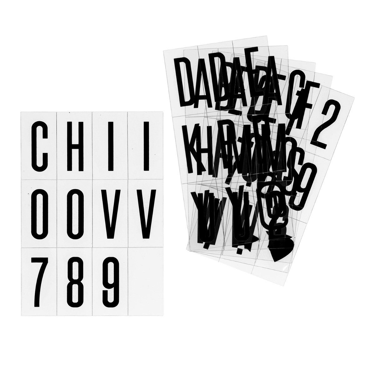 Dekofigur Einschubplättchen Set A4 Lichtbox - 105 Buchstaben Zahlen Symbole