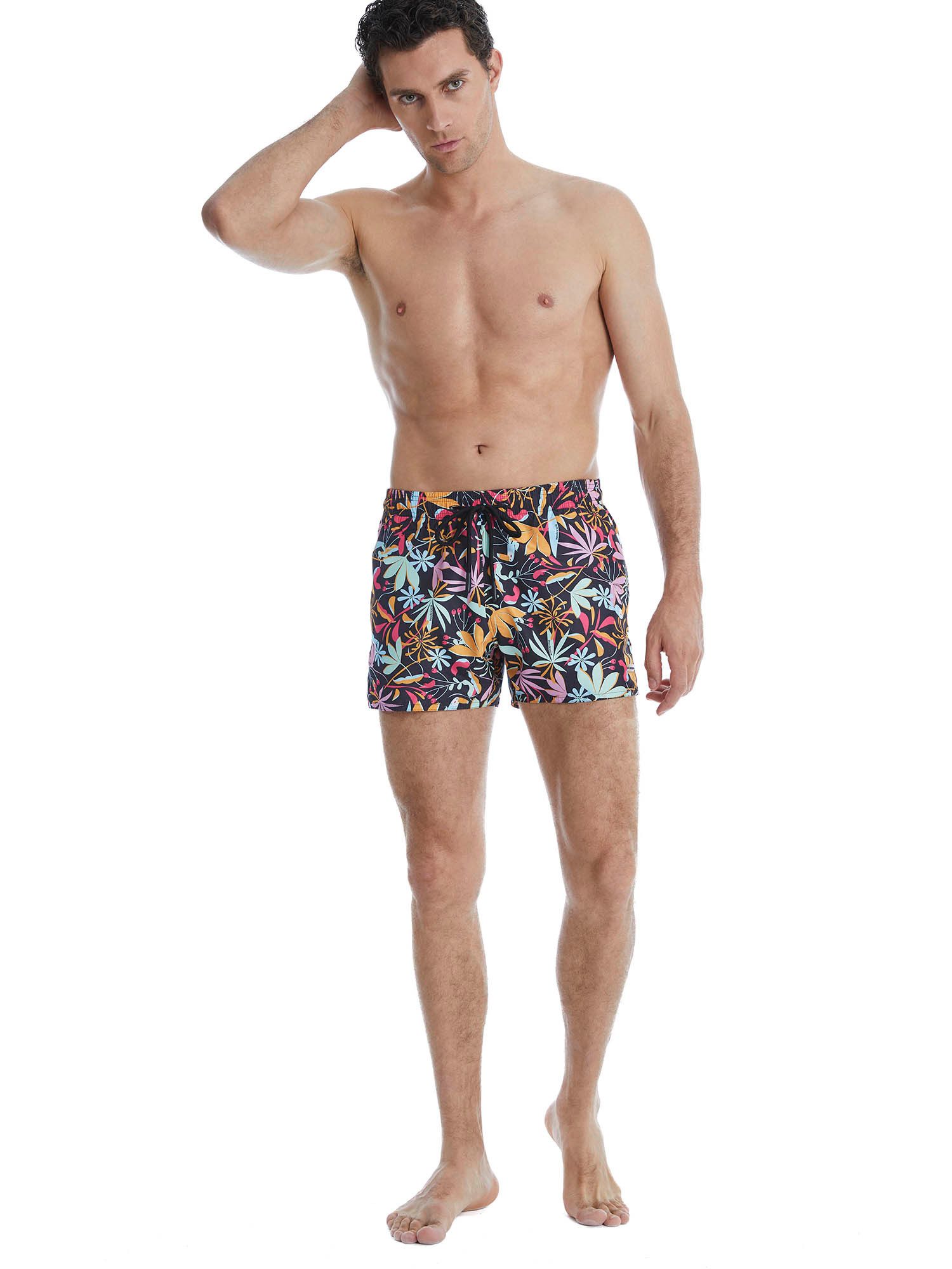 BlackSpade Badeshorts Short Pattern mit kurzem Bein locker geschnittene Schwimmhose