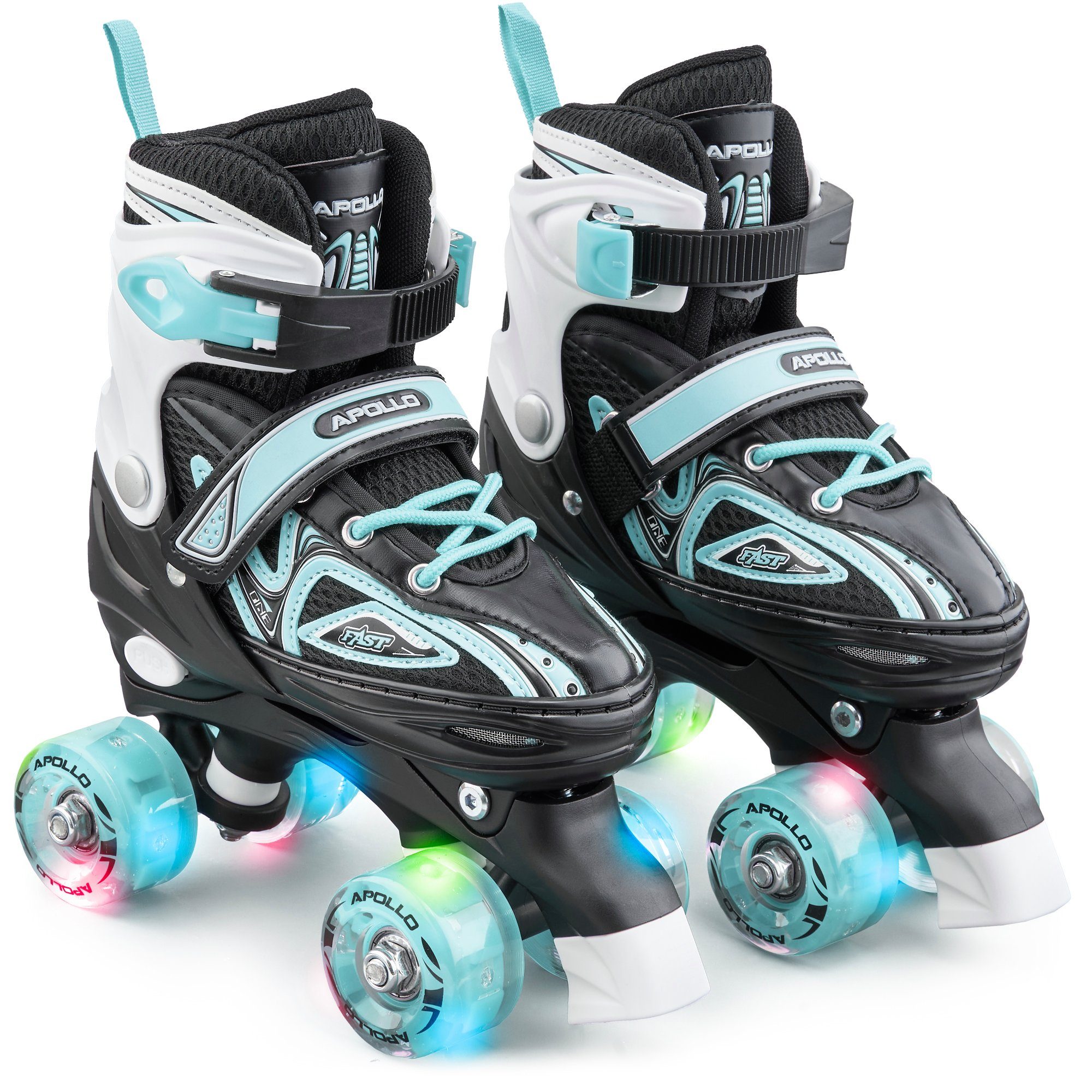 Apollo Rollschuhe LED Rollschuhe größenverstellbar Super Quads X-Pro, größenverstellbare Roller Skates für Mädchen und Jungen - Größen 31-42