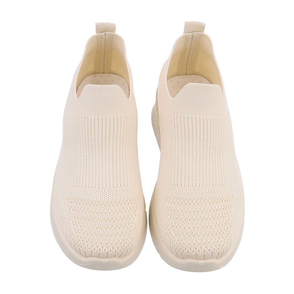 Ital-Design Damen Low-Top Freizeit Sneaker (85878513) Keilabsatz/Wedge Sneakers Low in Beige