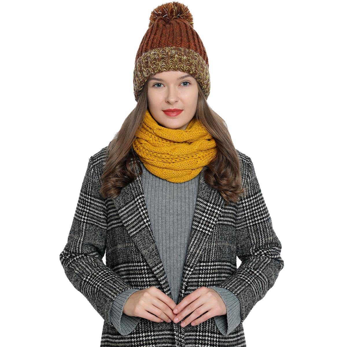 DonDon Schal Damen Winterschal Strickschal Schal, (1-St), Schlauchschal, wa günstig online kaufen