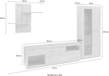 set one by Musterring Wohnwand Chandler, (Set, 3-St), Eiche Artisan, Maße (BxHxT) 337 x 205,4 x 49,9 cm