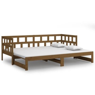 furnicato Bett Tagesbett Ausziehbar Honigbraun Massivholz Kiefer 2x(90x200) cm