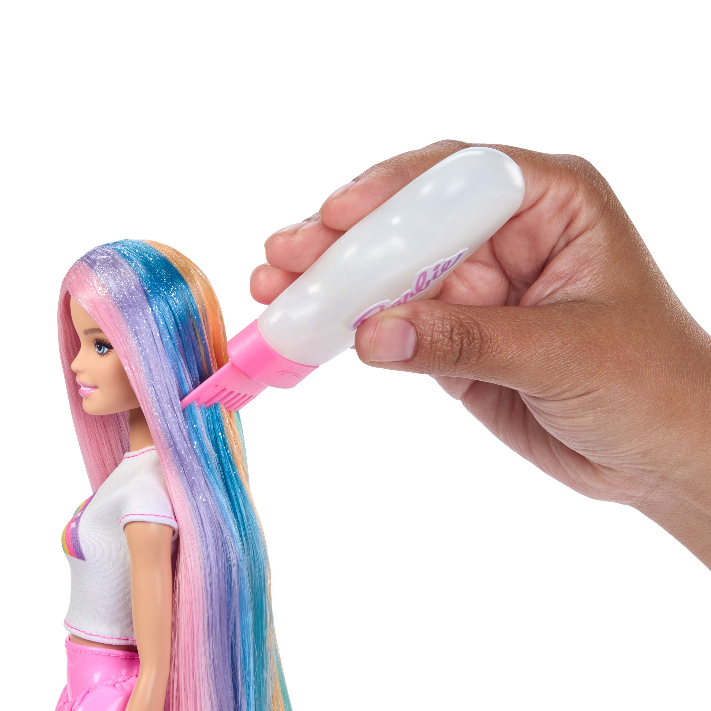 Barbie Anziehpuppe Barbie Haarspiel Regenbogen Glitzer