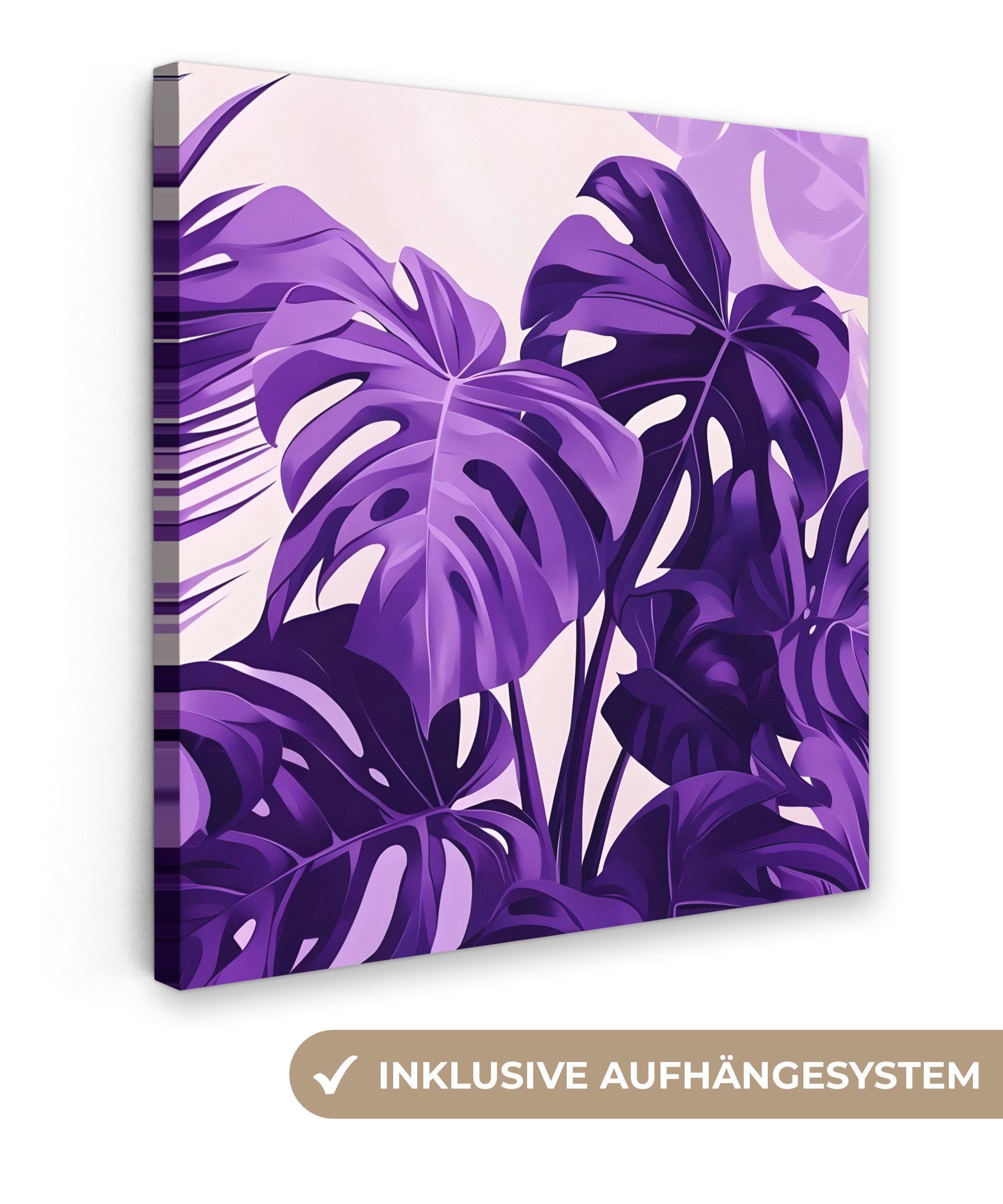 OneMillionCanvasses® Leinwandbild Blätter - Lila - günstig online kaufen