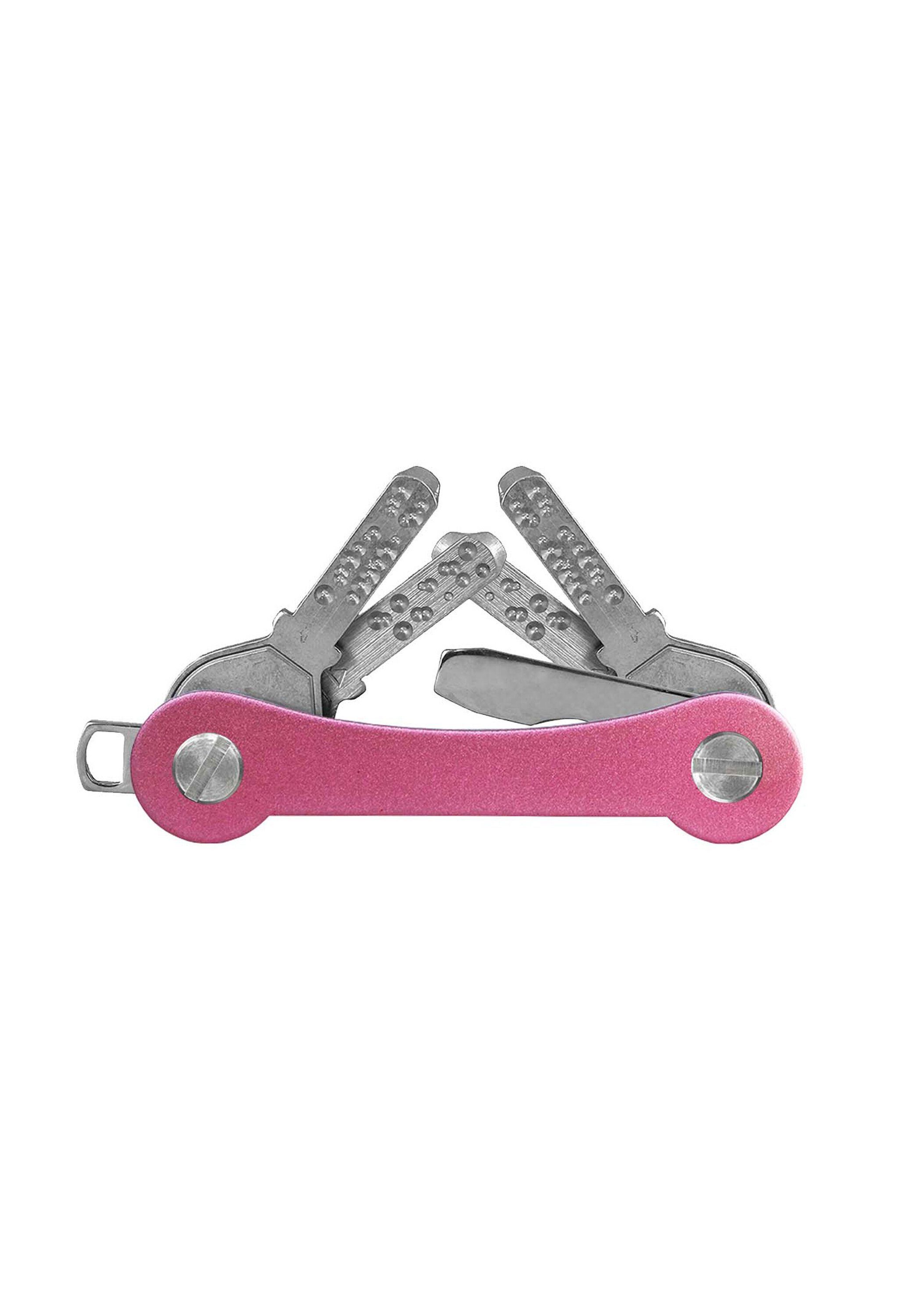 Aluminium, made keycabins Schlüsselanhänger SWISS pink